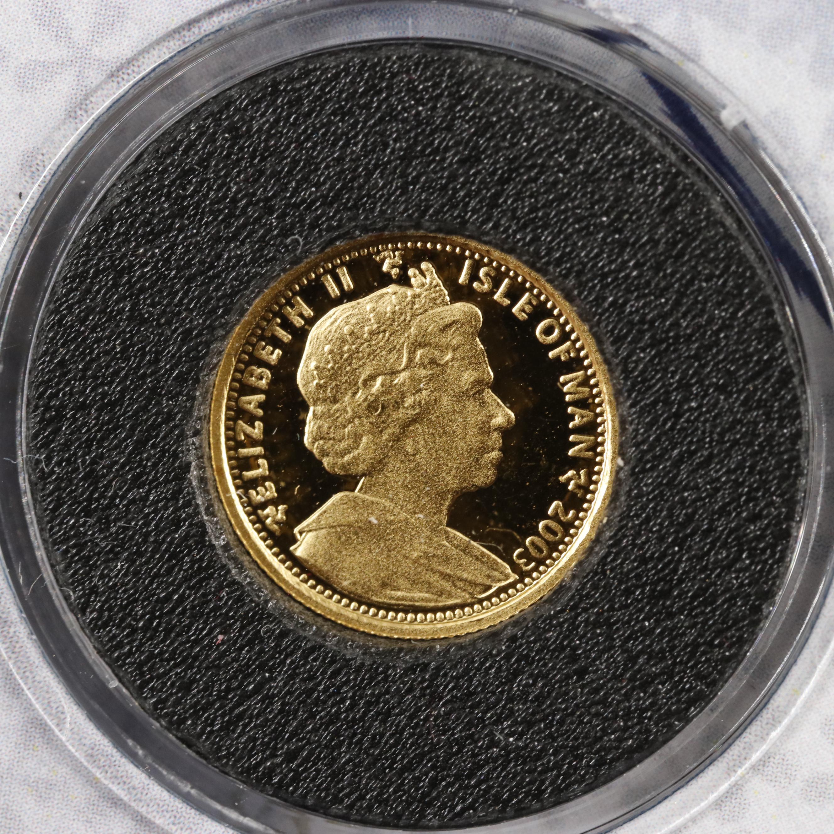 2003 Isle of Man 1/25th Oz. Gold Cat Coin