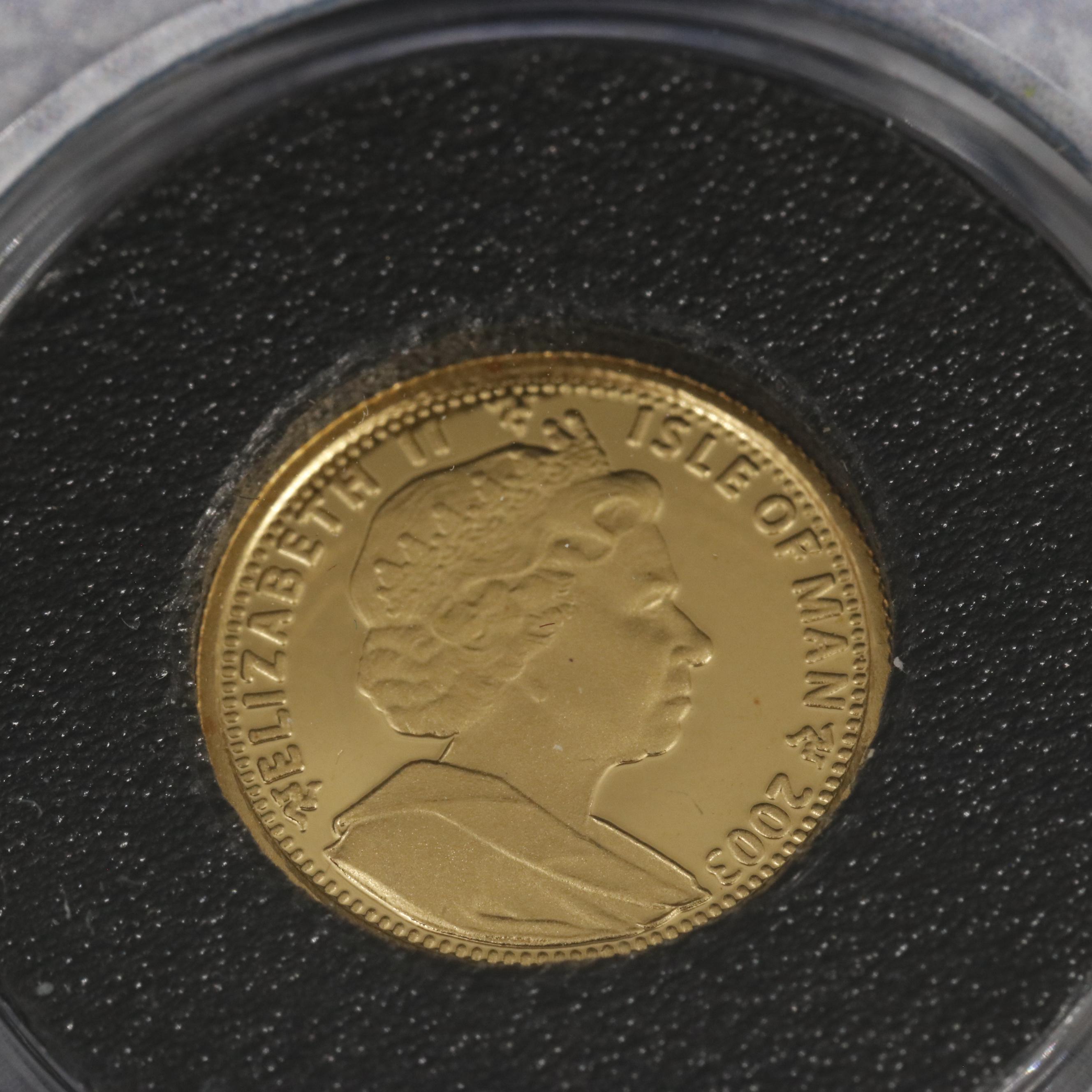 2003 Isle of Man 1/25th Oz. Gold Cat Coin