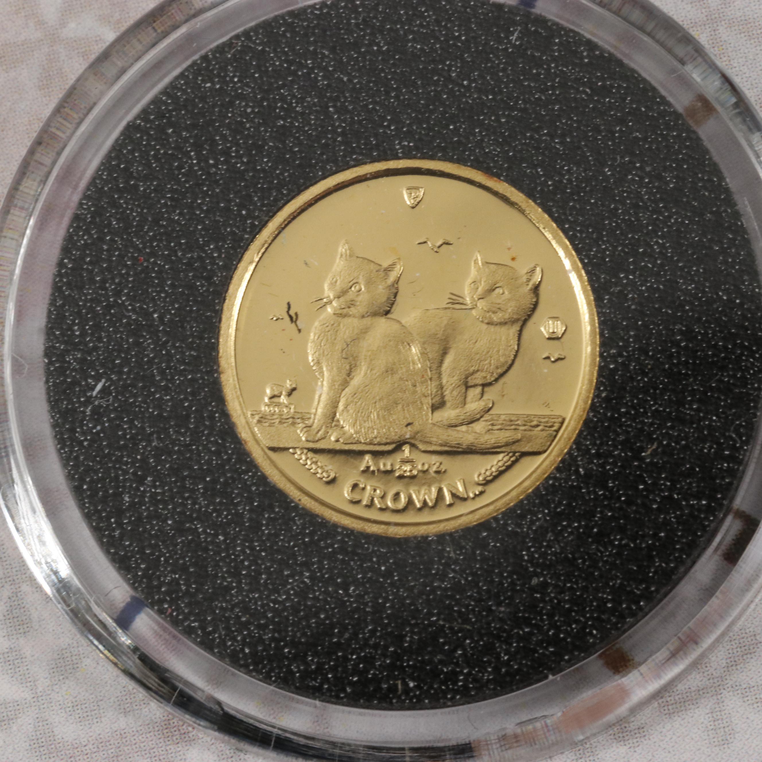 2003 Isle of Man 1/25th Oz. Gold Cat Coin