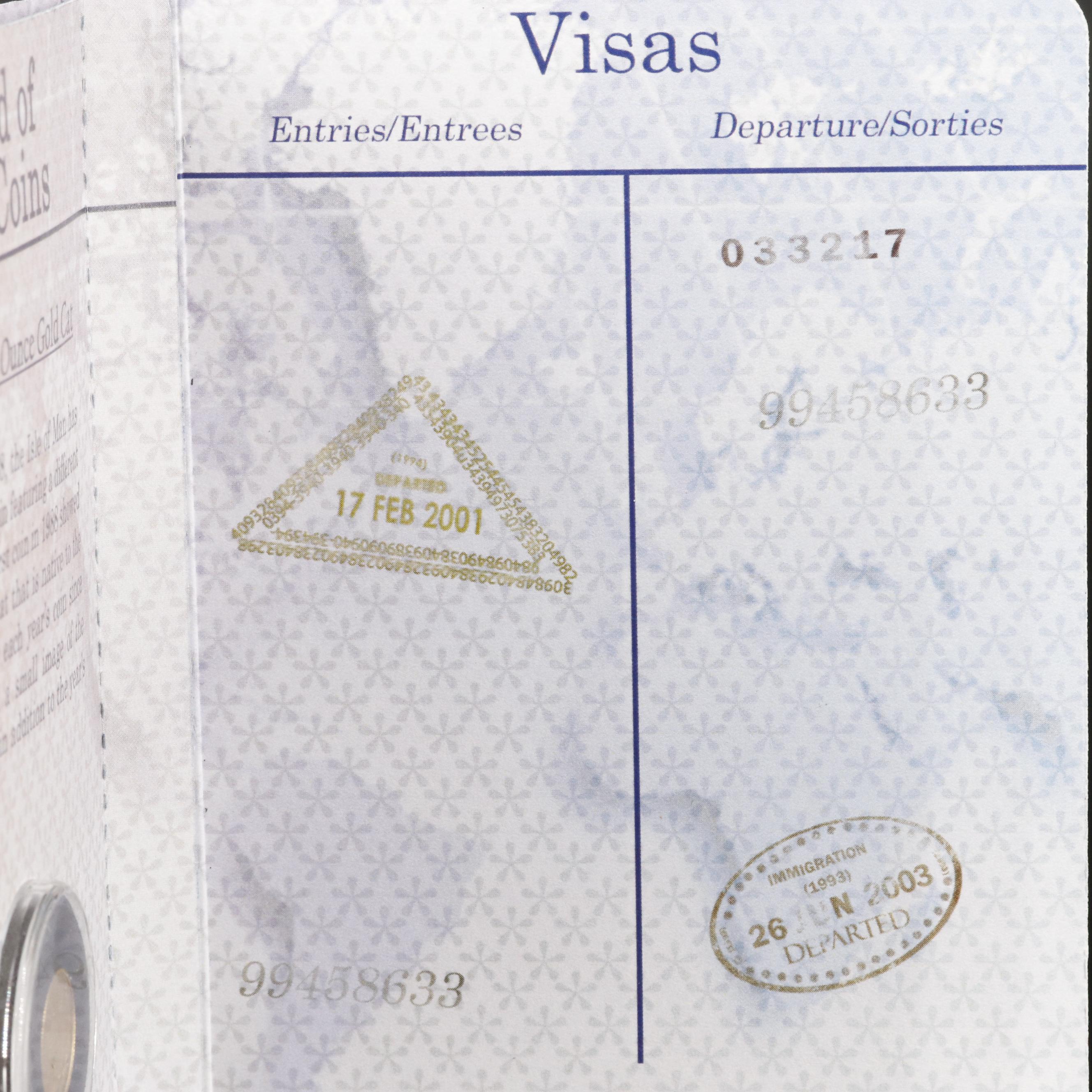 2003 Isle of Man 1/25th Oz. Gold Cat Coin