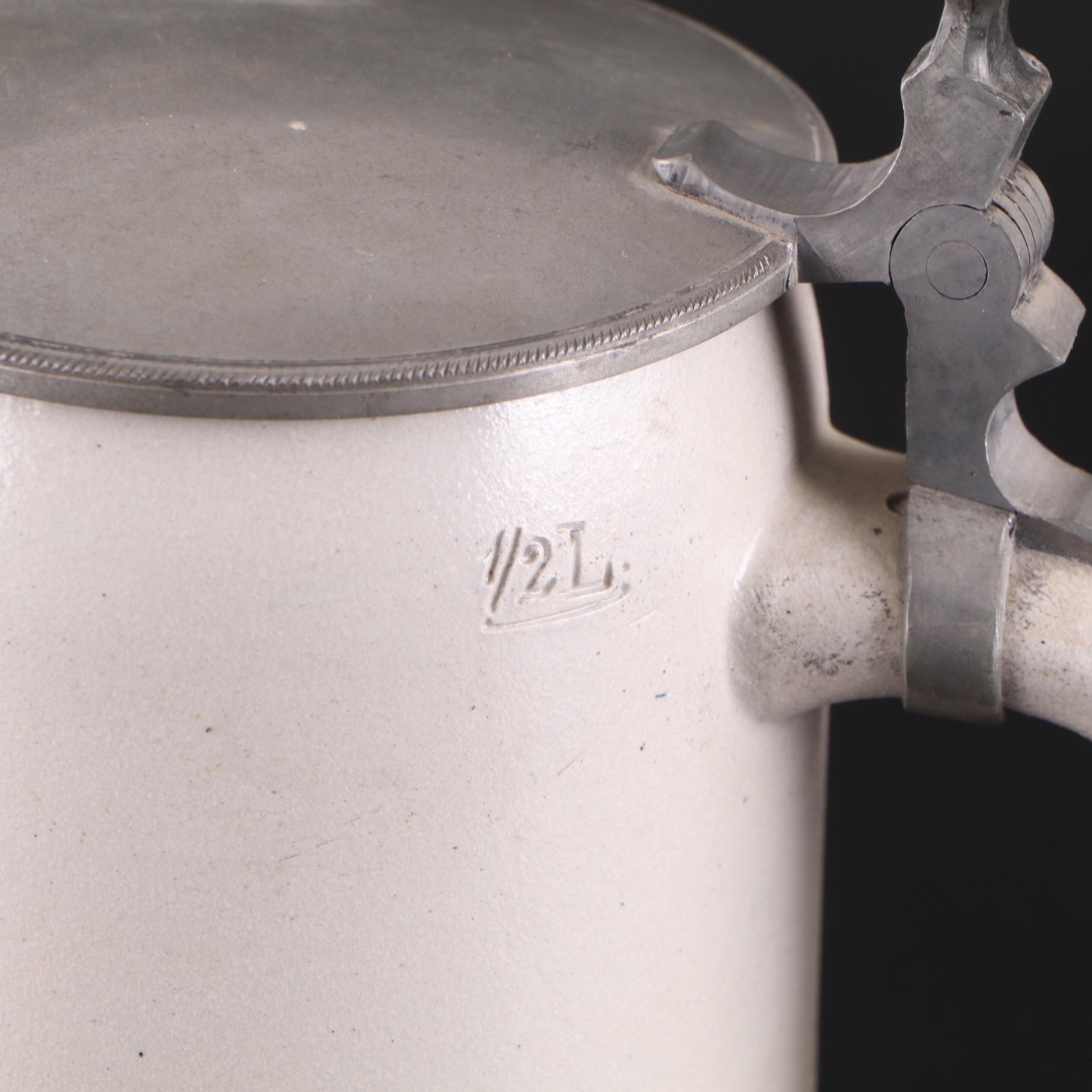 German WWI Era Patriotic Stoneware Stein, 1914