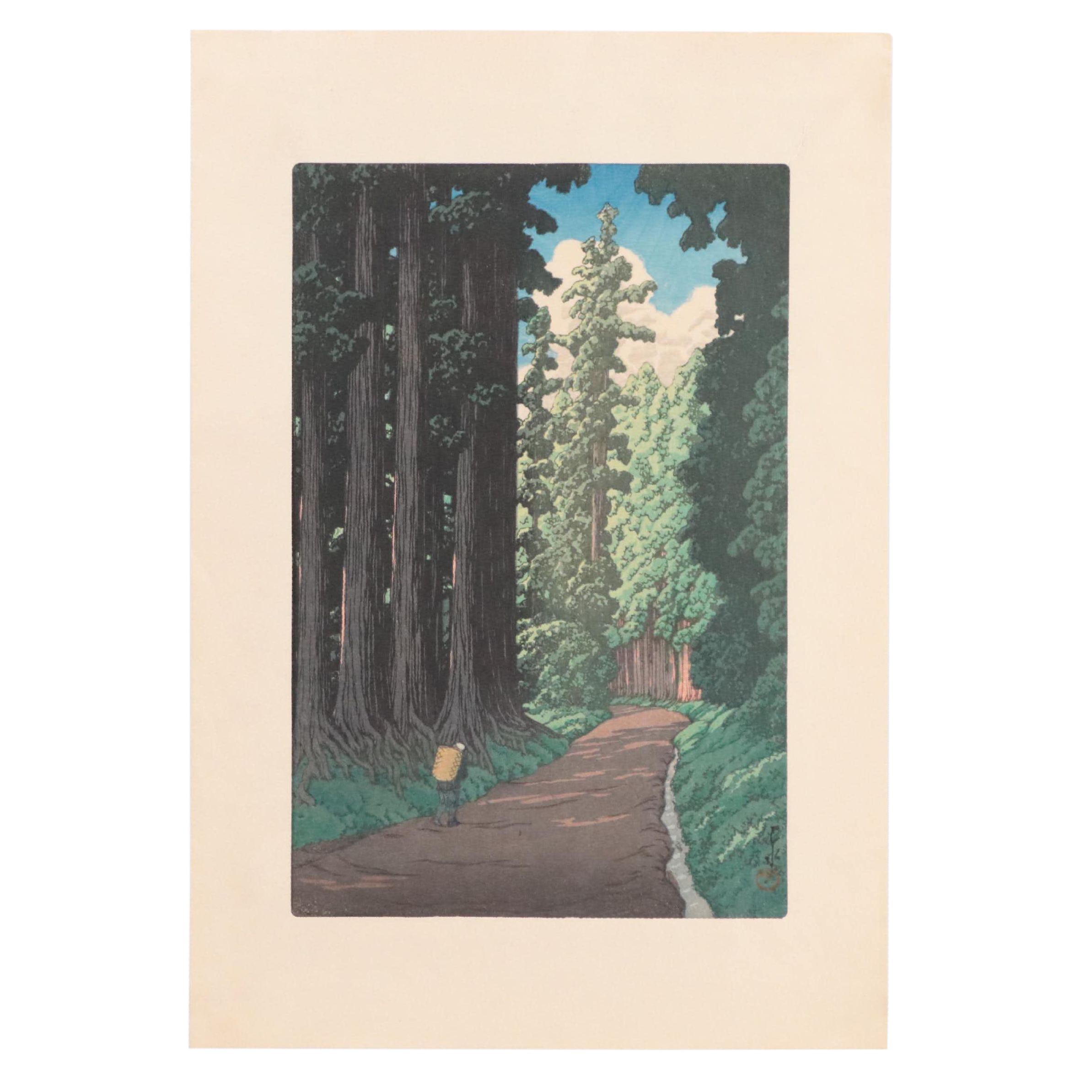 Kawase Hasui Woodblock "The Road to Nikko," 1930