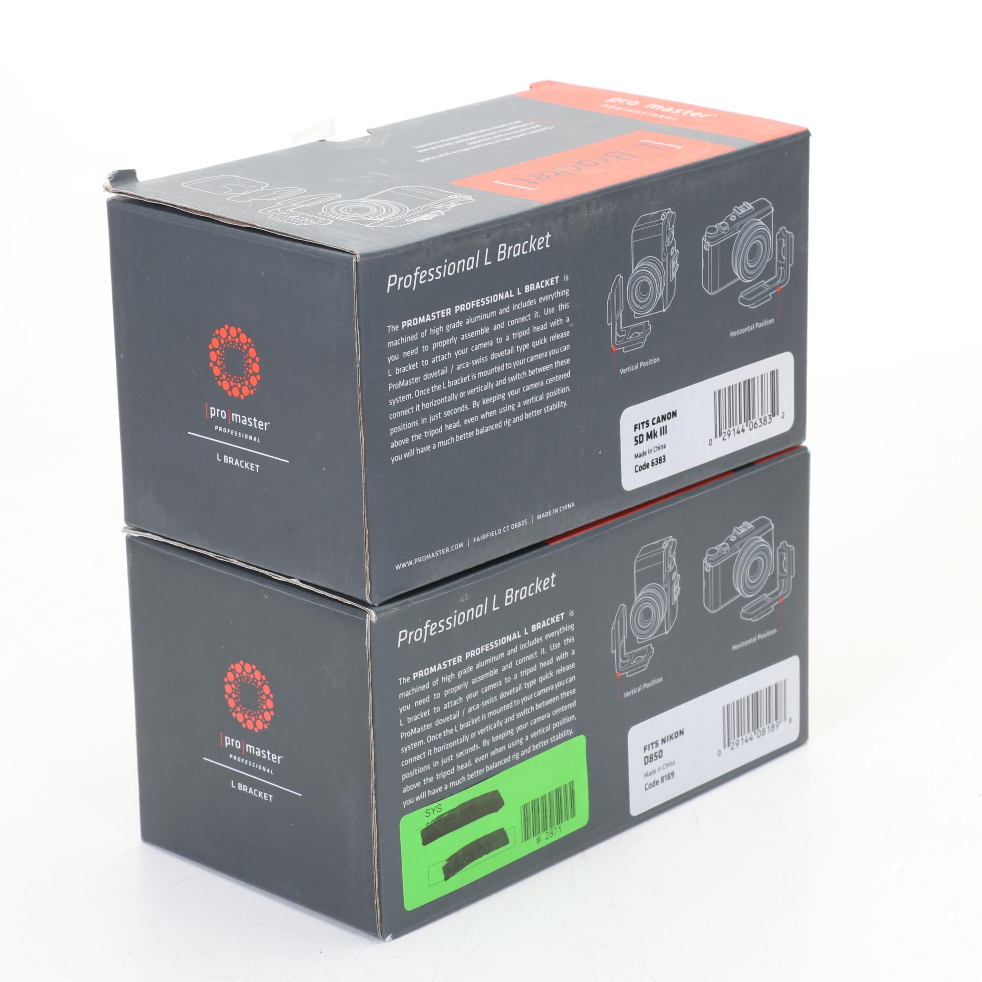 ProMaster L Brackets for Nikon and Canon Cameras