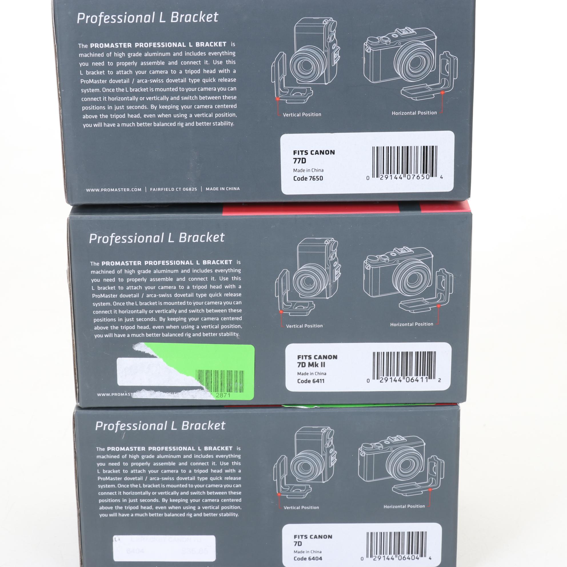 ProMaster L Brackets for Nikon and Canon Cameras