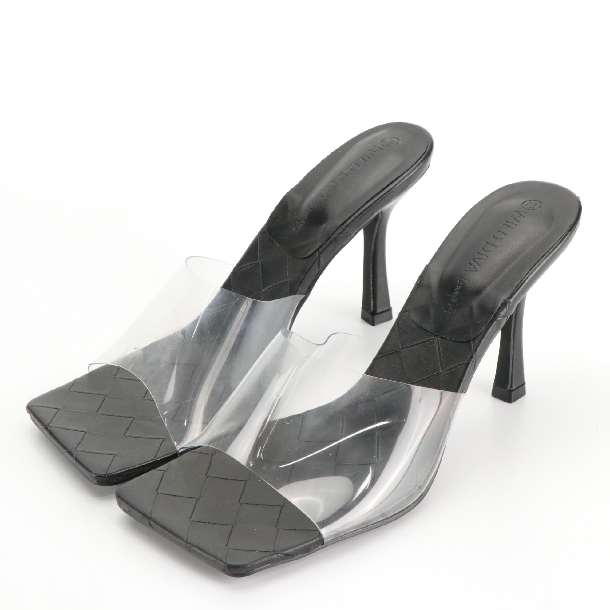 Wild Diva Lounge Ayla-70 Studded Wedges and Bona-41 Square Toe Sandals, Boxes