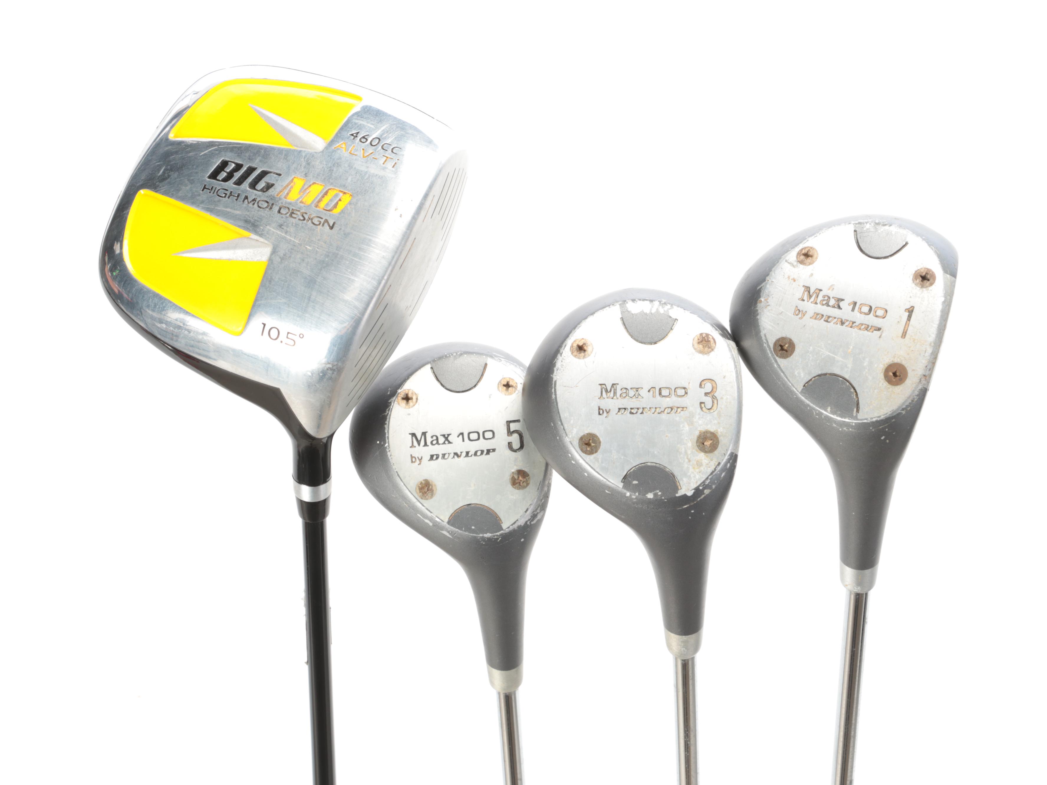 Orbit Golf Bag With Dunlop Max Golf Clubs, Drivers and Big Mo Titanium Driver