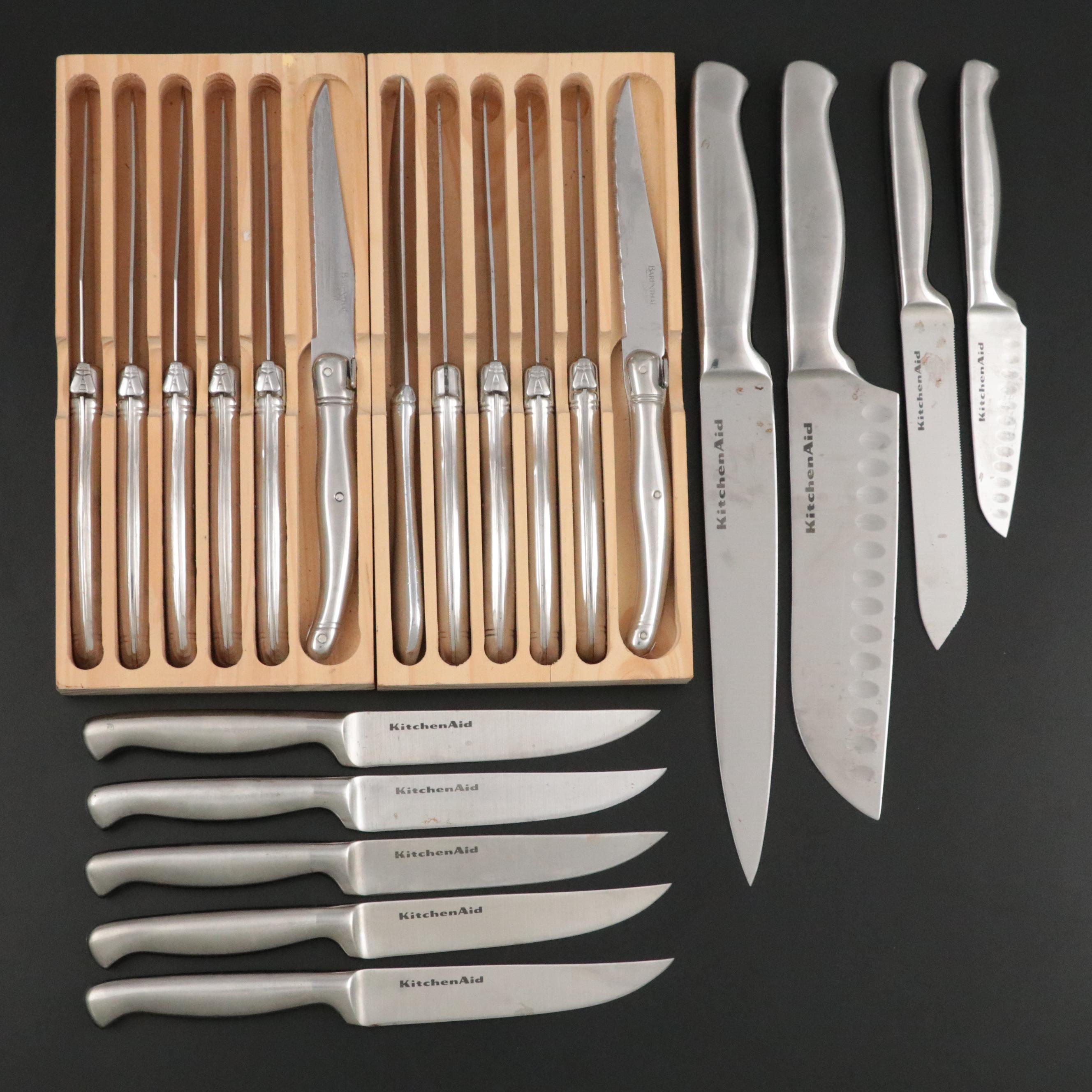 Barenthal "Laguiole" Steak Knives with KitchenAid Stainless Steel Knife Set