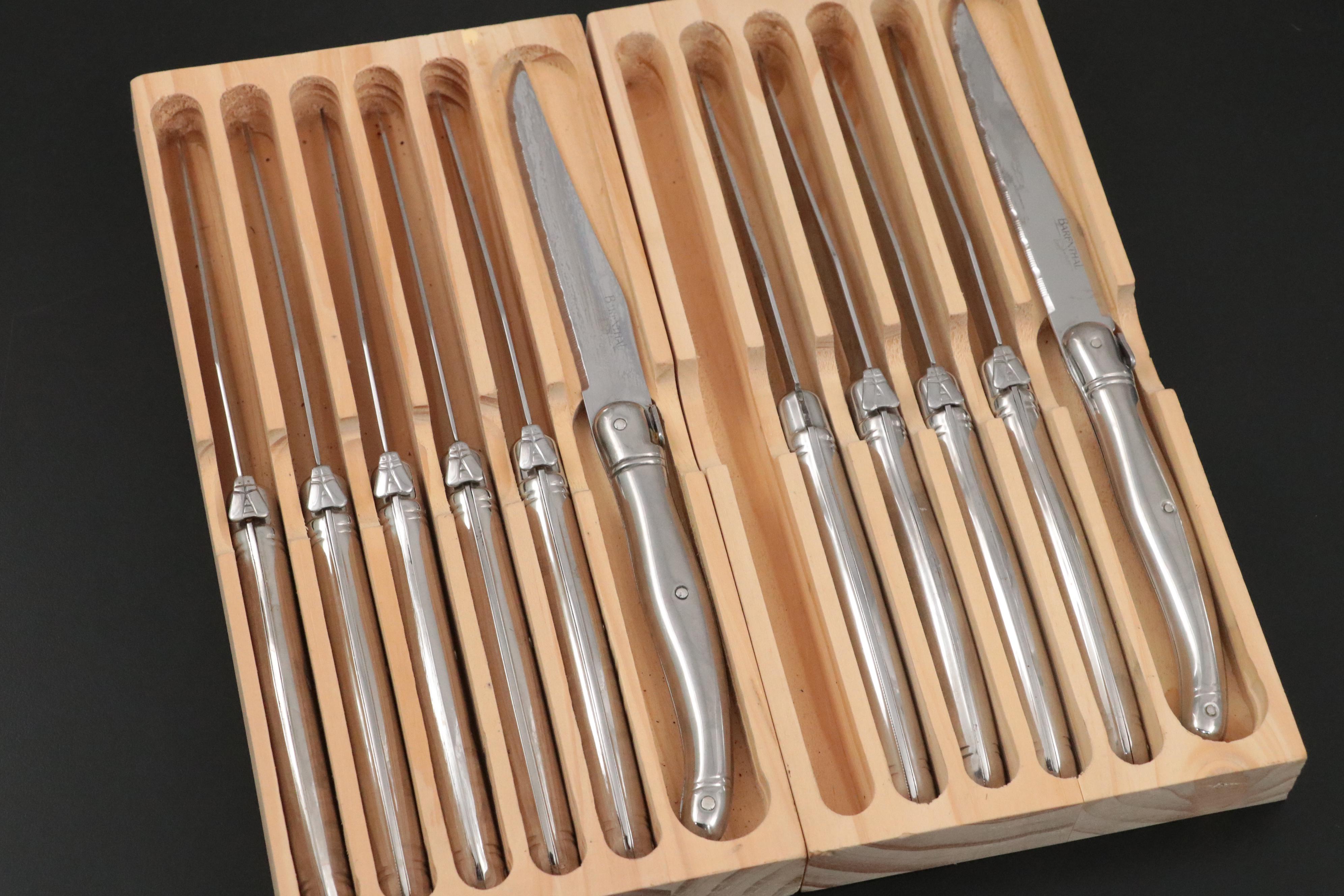 Barenthal "Laguiole" Steak Knives with KitchenAid Stainless Steel Knife Set
