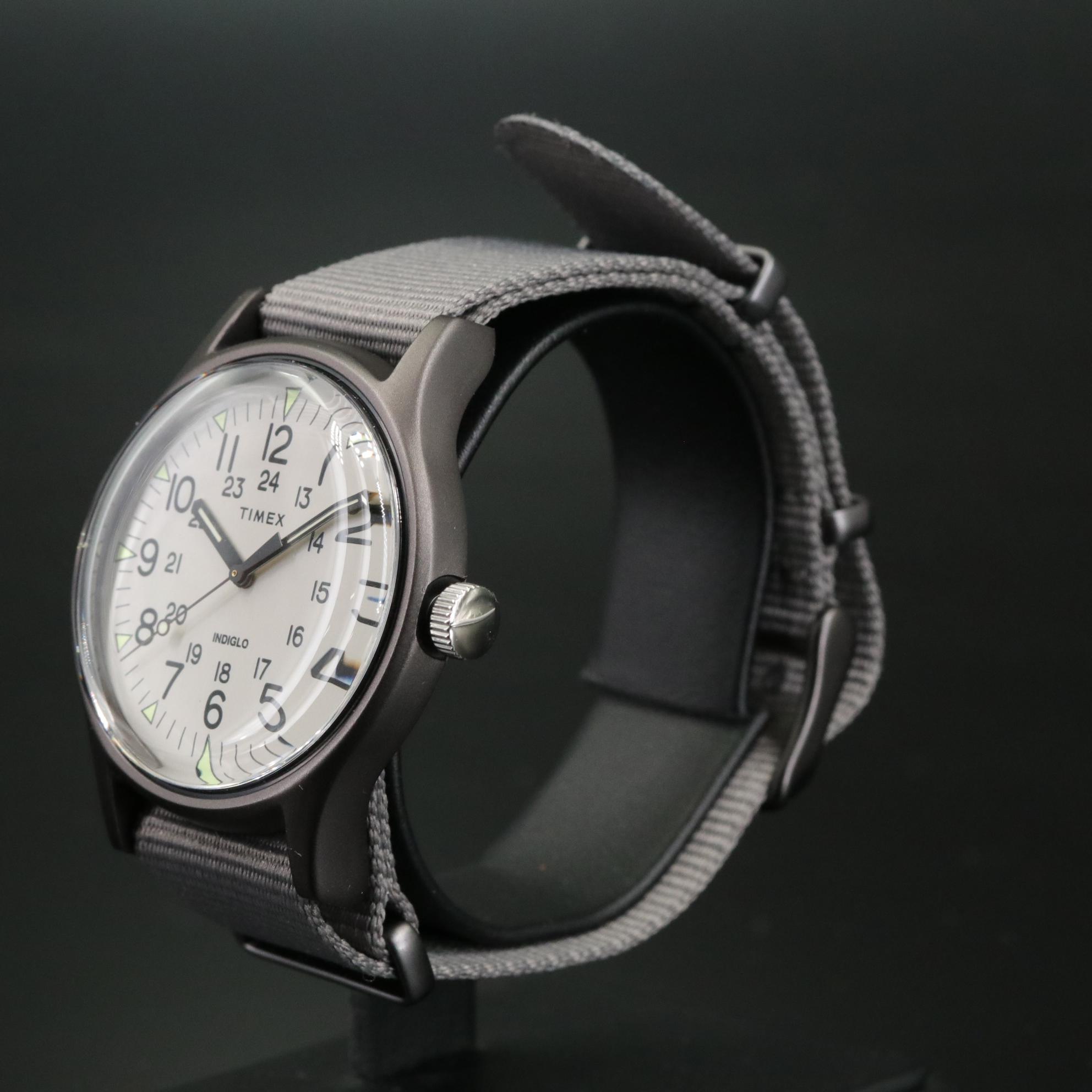 Timex MK1 Aluminum Quartz Watch with Gray Fabric Strap