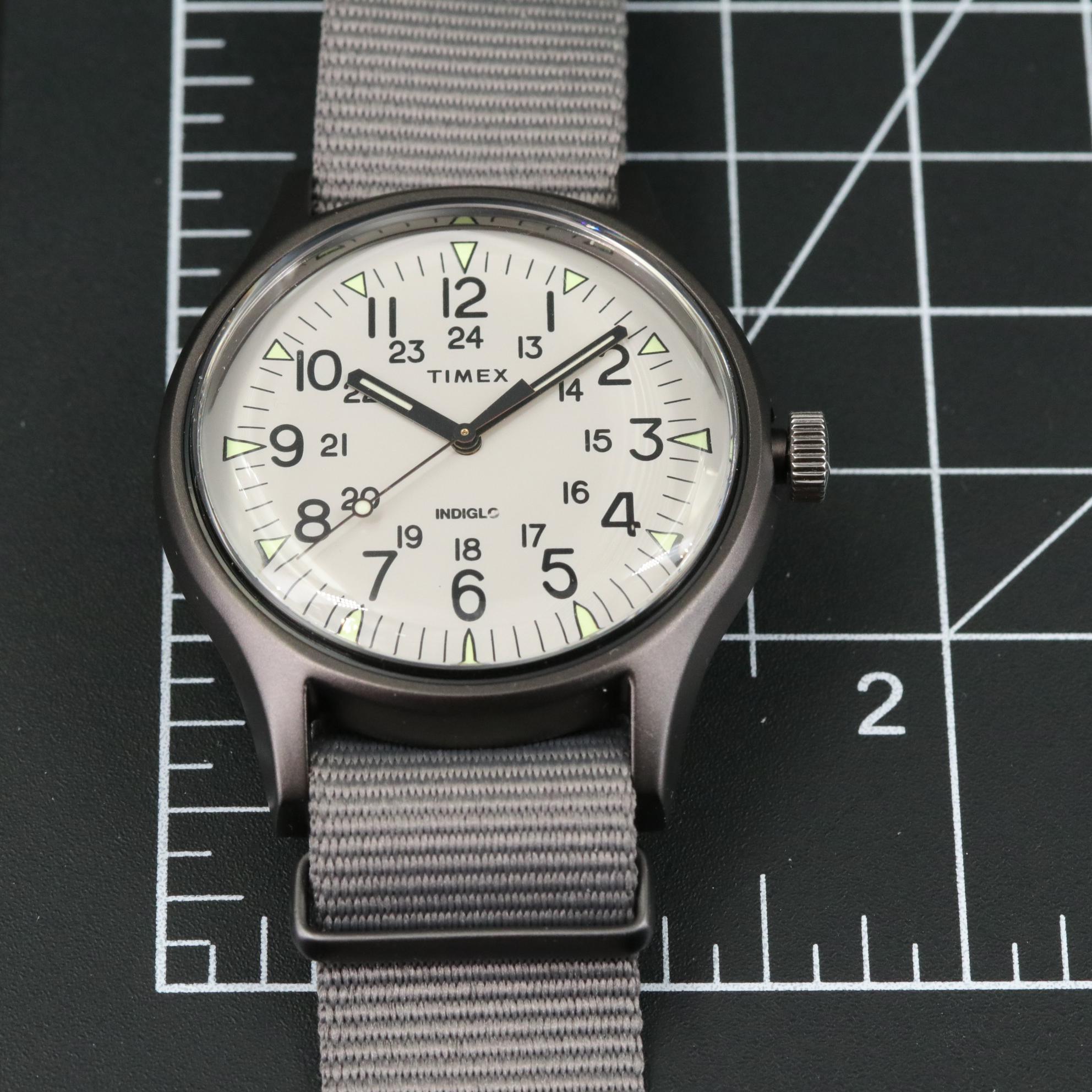 Timex MK1 Aluminum Quartz Watch with Gray Fabric Strap