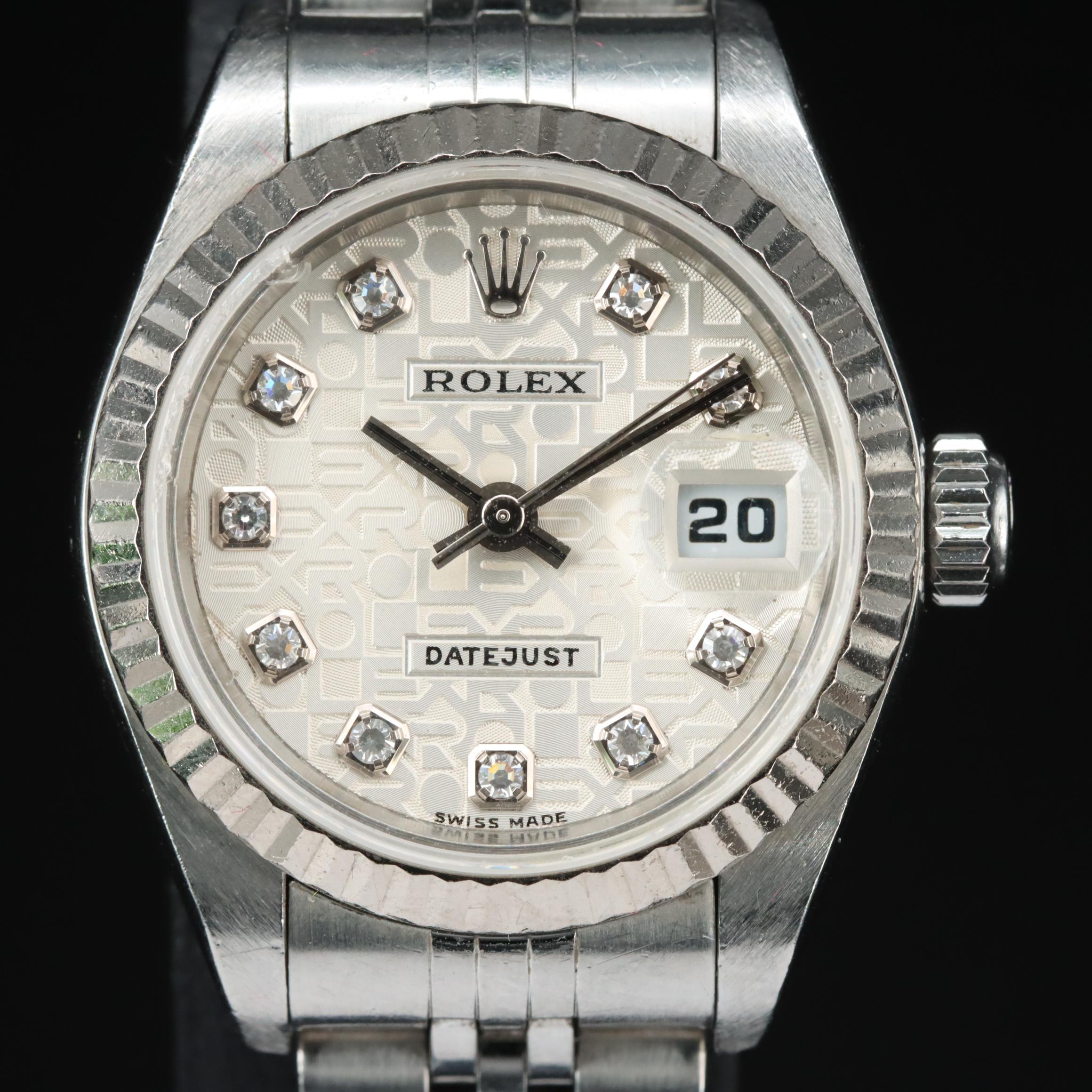 2002 Rolex Factory Diamond Jubilee Dial, 18K and Steel Datejust Watch