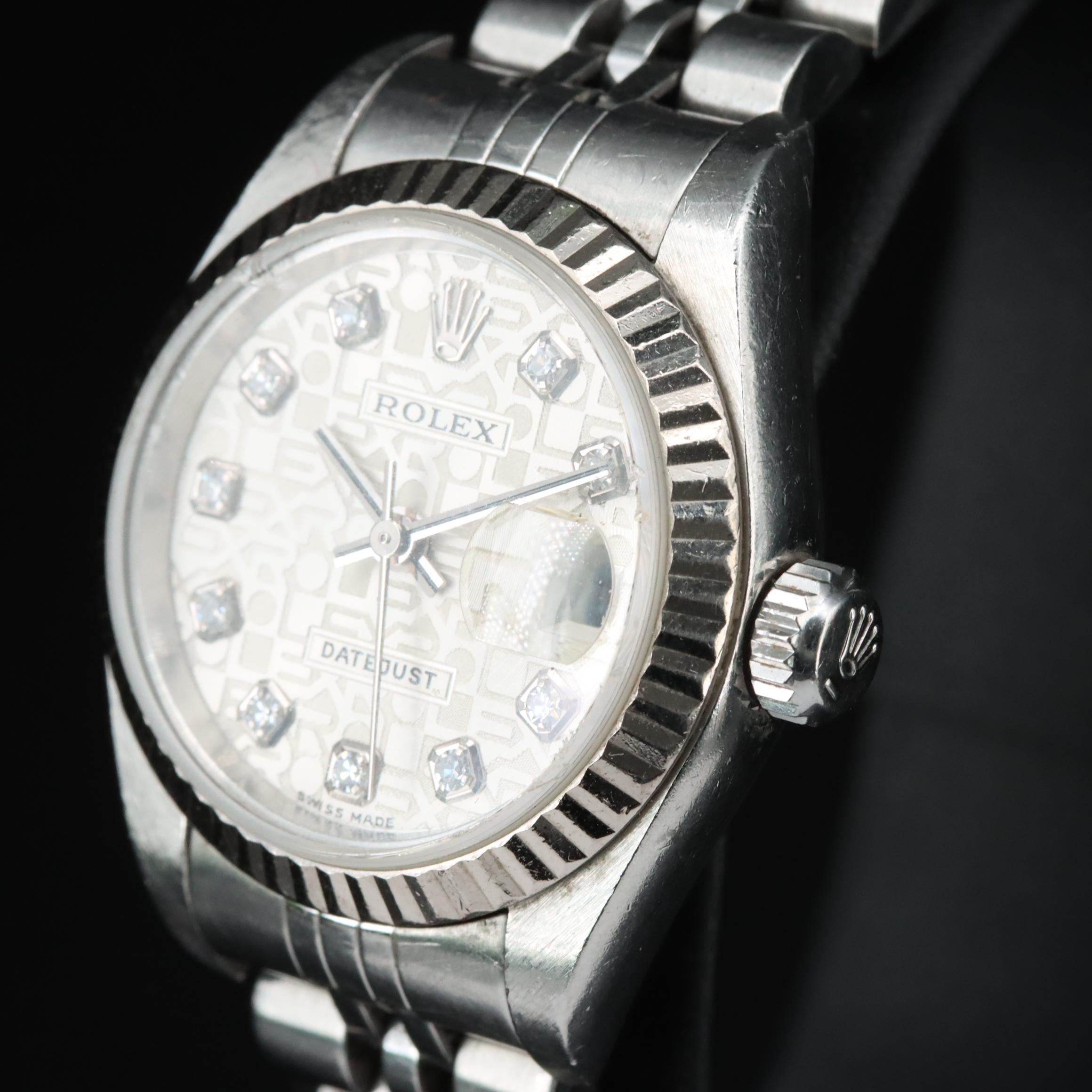 2002 Rolex Factory Diamond Jubilee Dial, 18K and Steel Datejust Watch