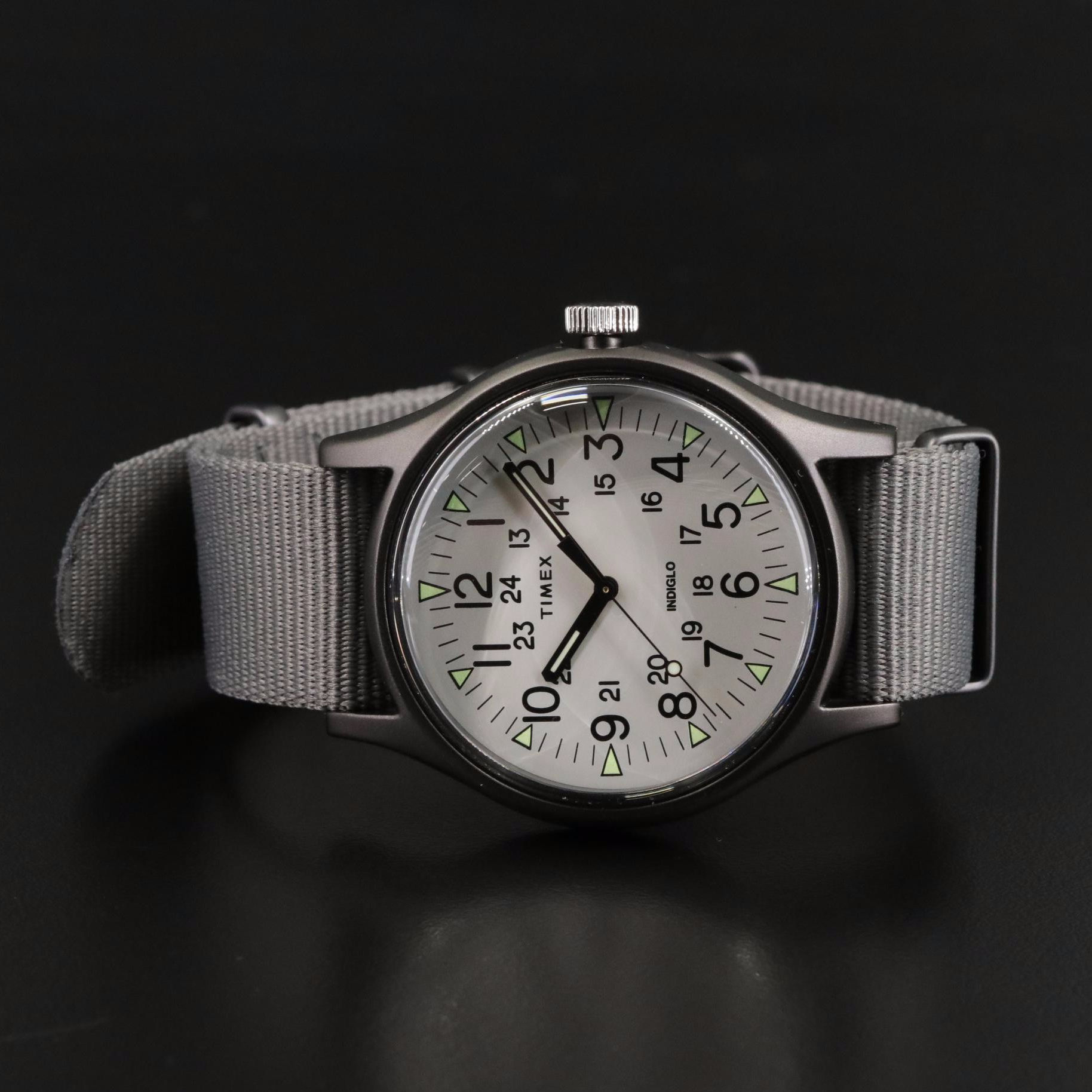Timex MK1 Aluminum Quartz Watch with Gray Fabric Strap