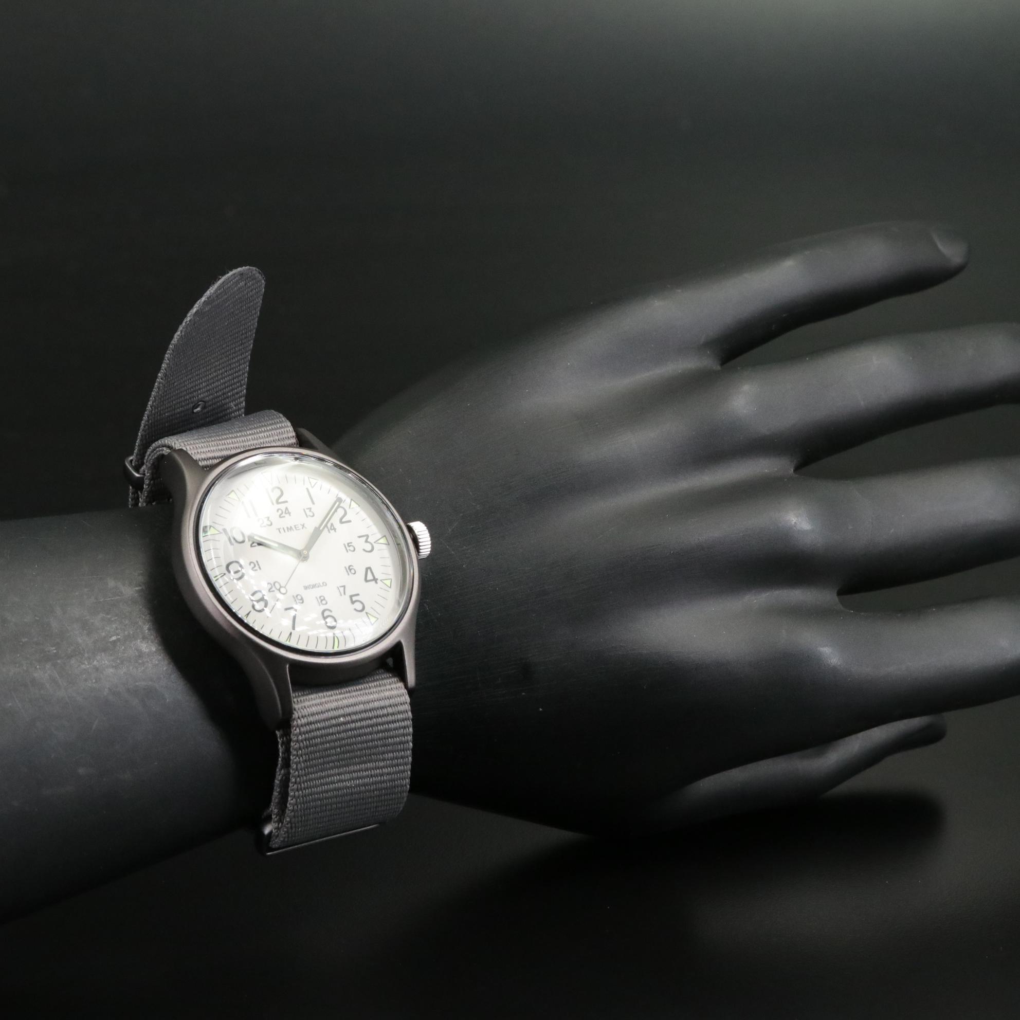 Timex MK1 Aluminum Quartz Watch with Gray Fabric Strap