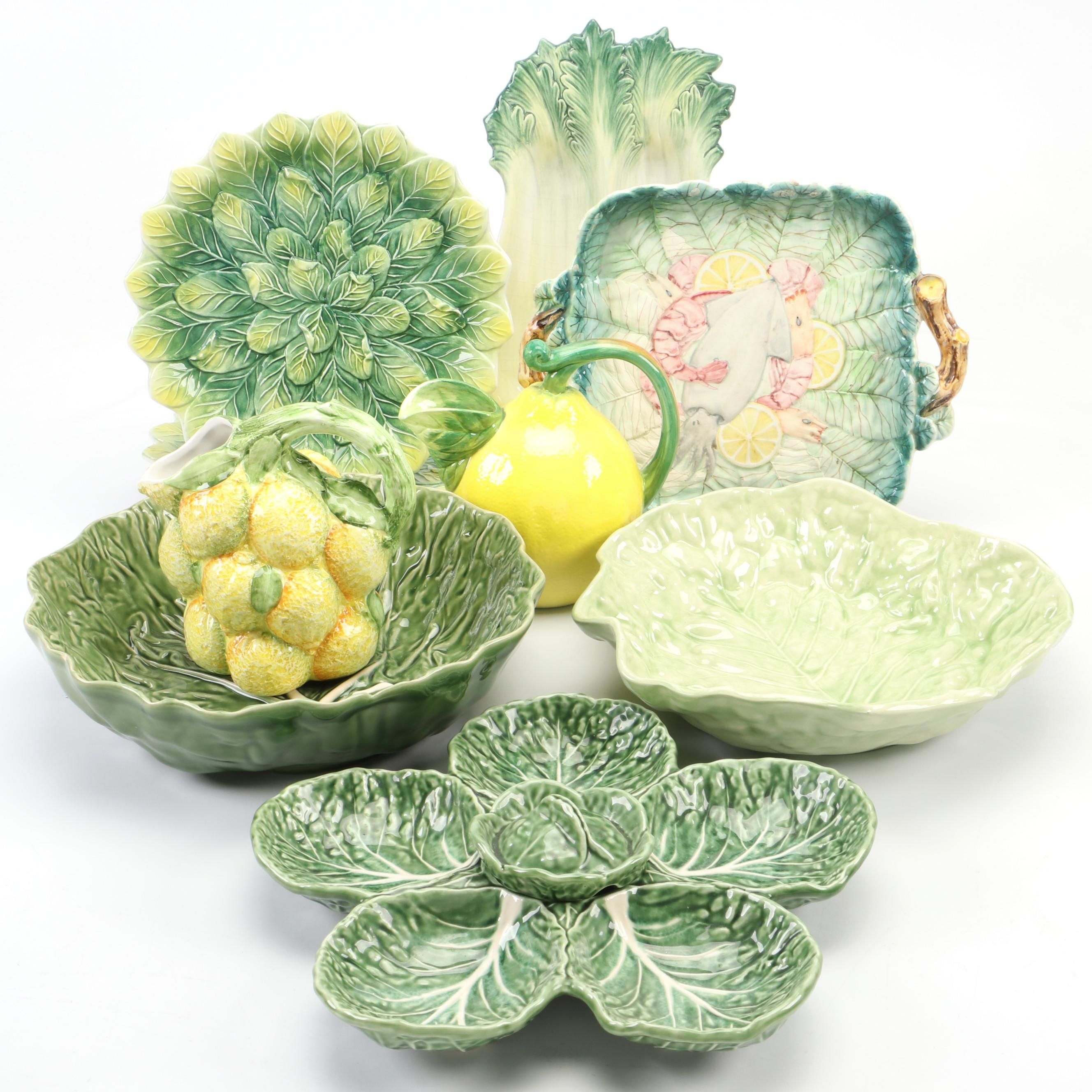 Spanish Goodfriend Majolica Seafood Platter with Other Food Shaped Serveware