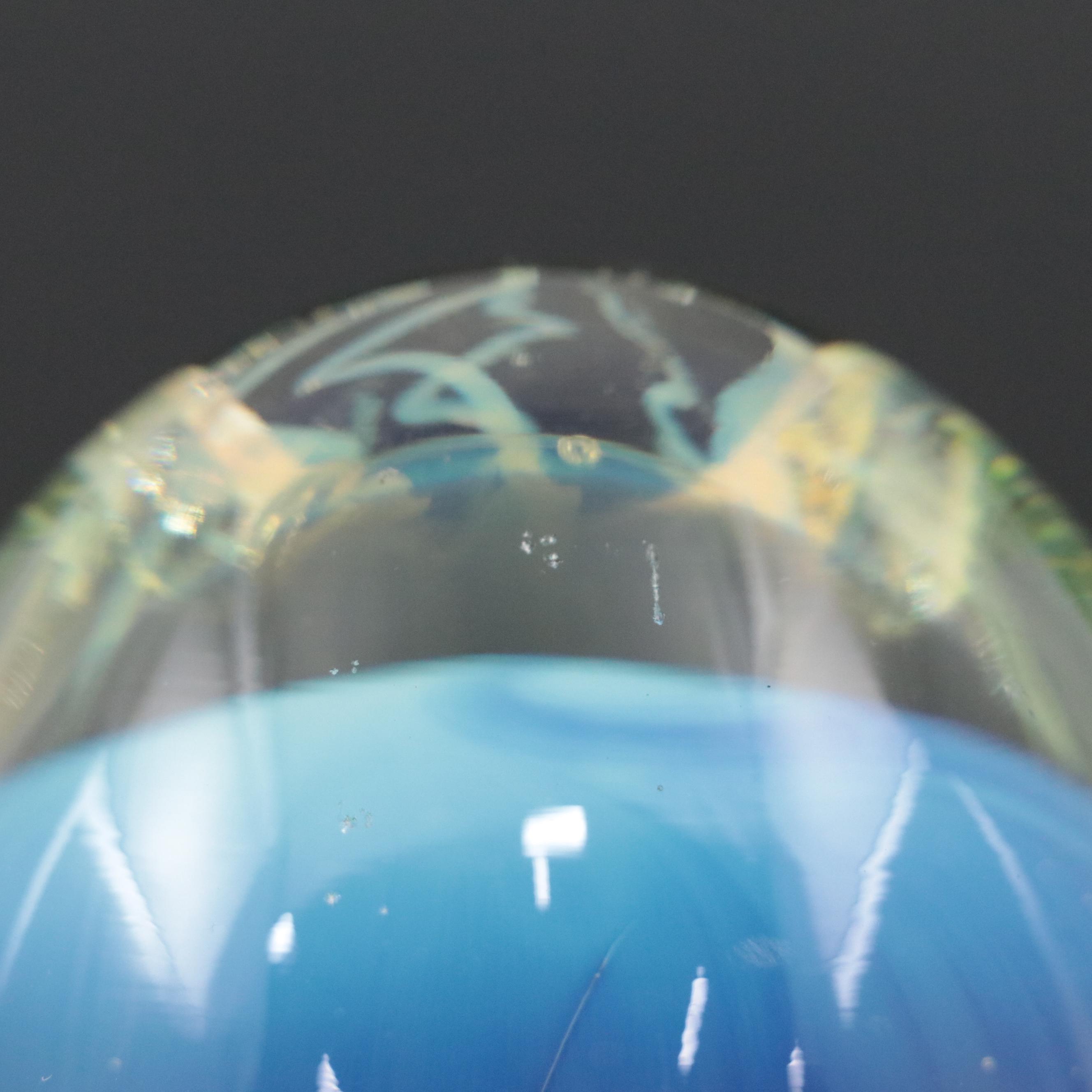 Rollin Karg Handcrafted Opalescent Studio Art Glass Jellyfish Paperweight, 2006