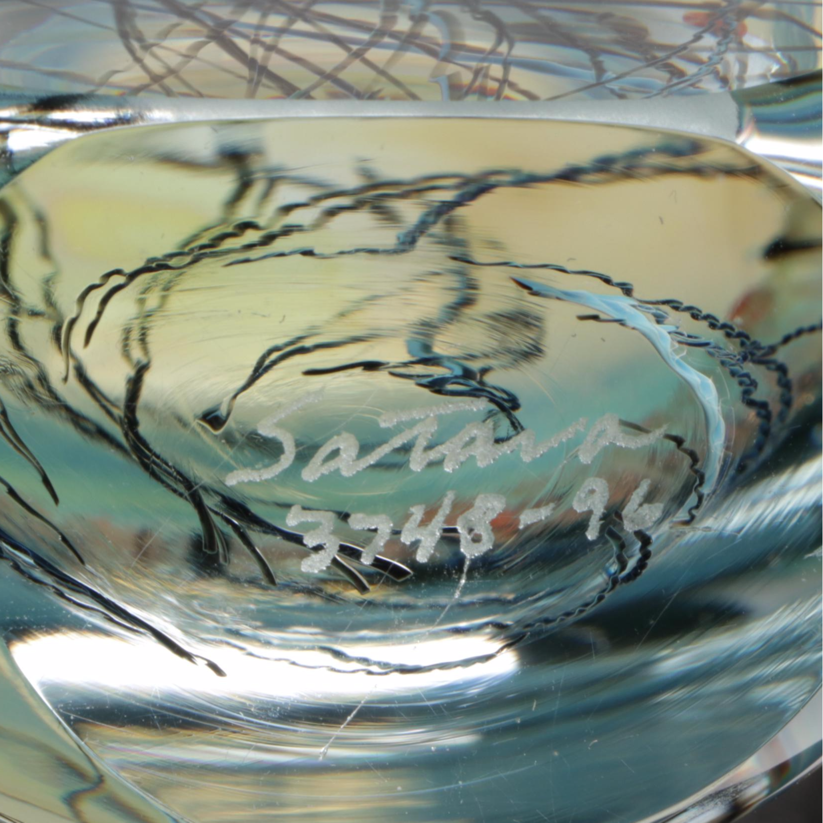 Richard Satava Handcrafted Opalescent Studio Art Glass Jellyfish Paperweights