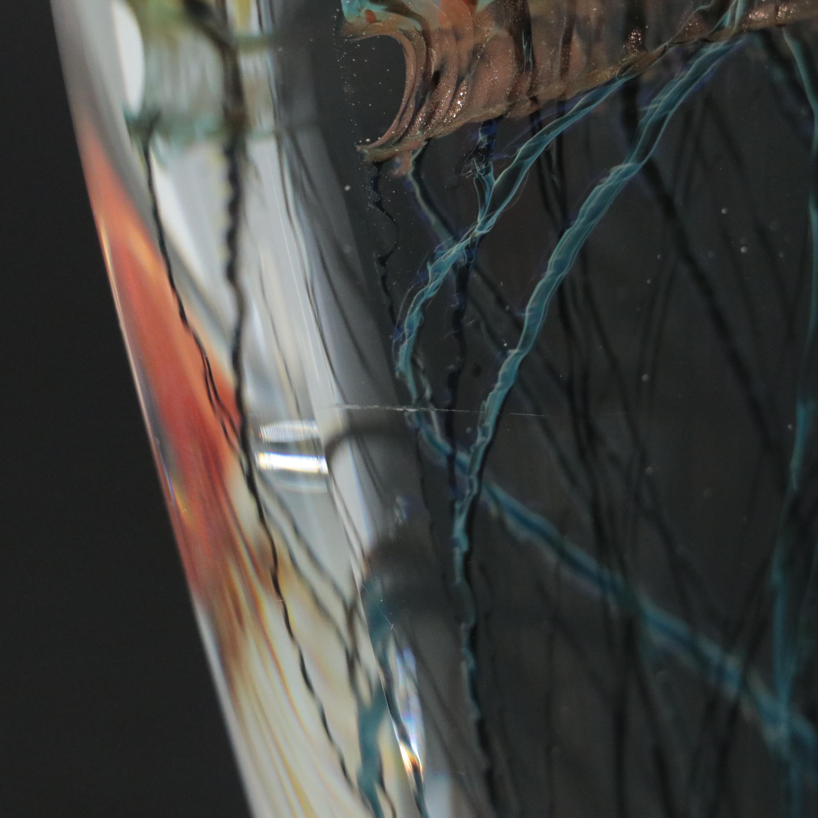 Richard Satava Handcrafted Opalescent Studio Art Glass Jellyfish Paperweights