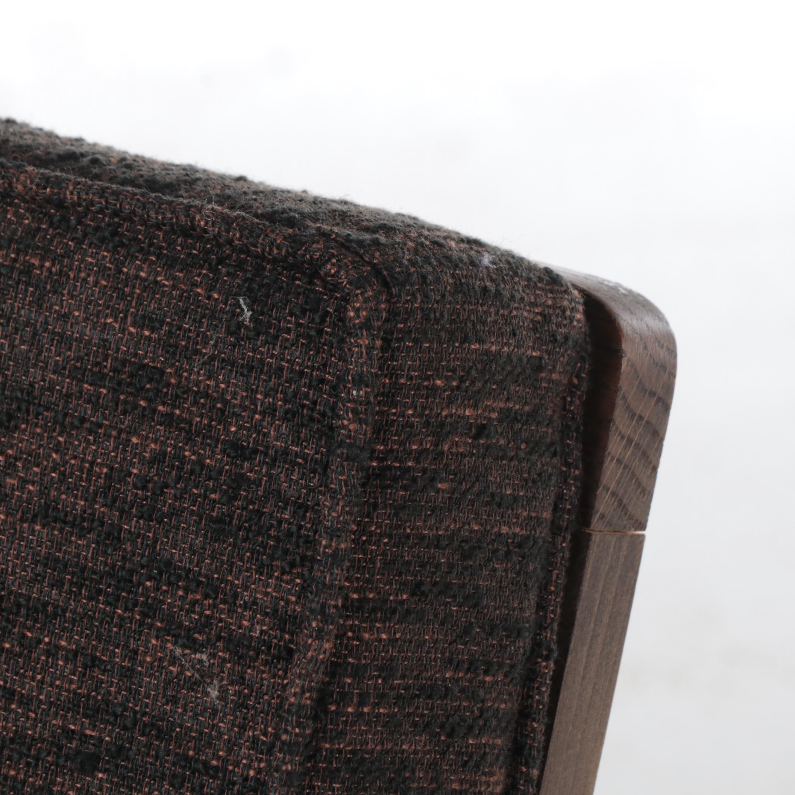 Frank & Son Mid Century Modern Armchair with Teak and Leather Magazine Rack