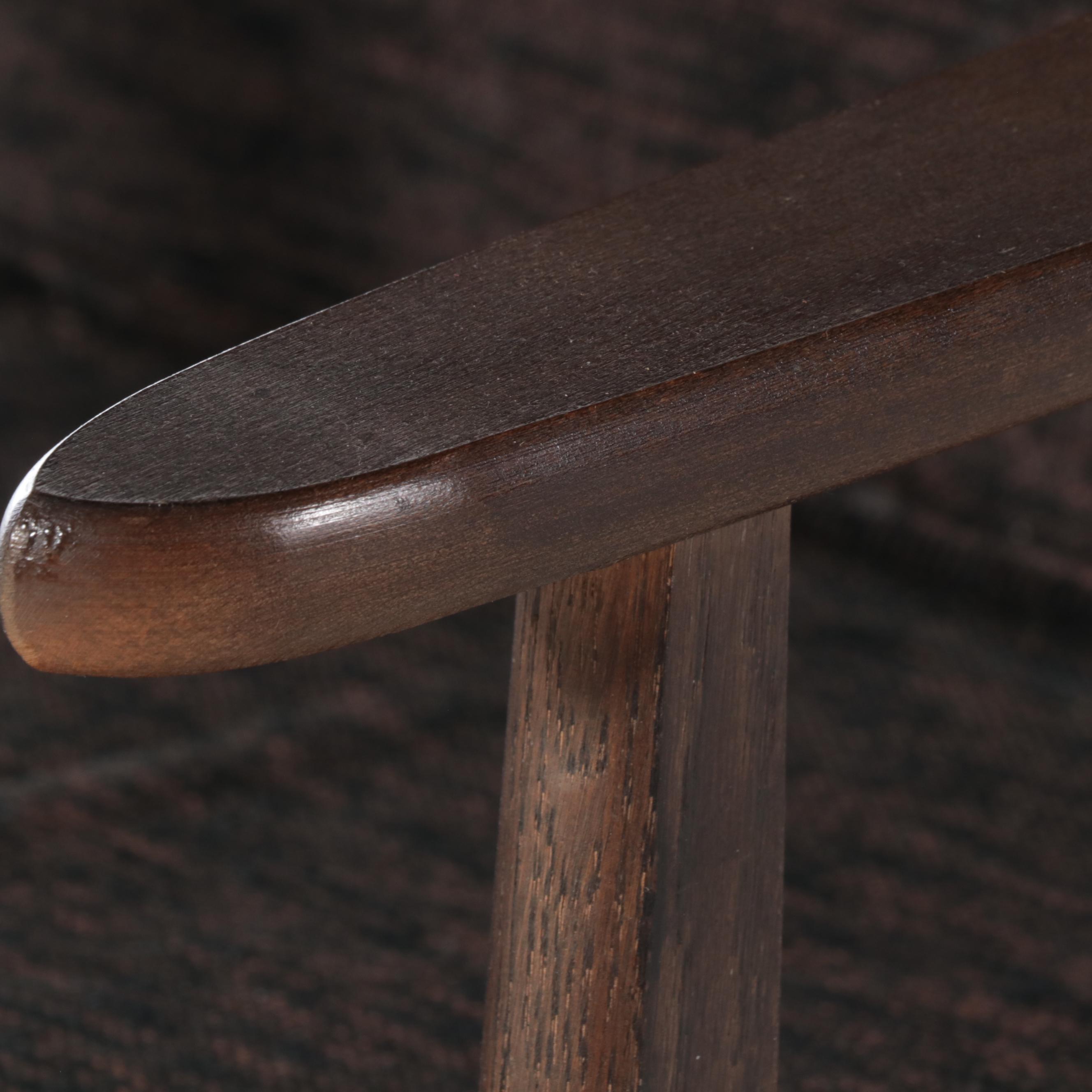 Frank & Son Mid Century Modern Armchair with Teak and Leather Magazine Rack