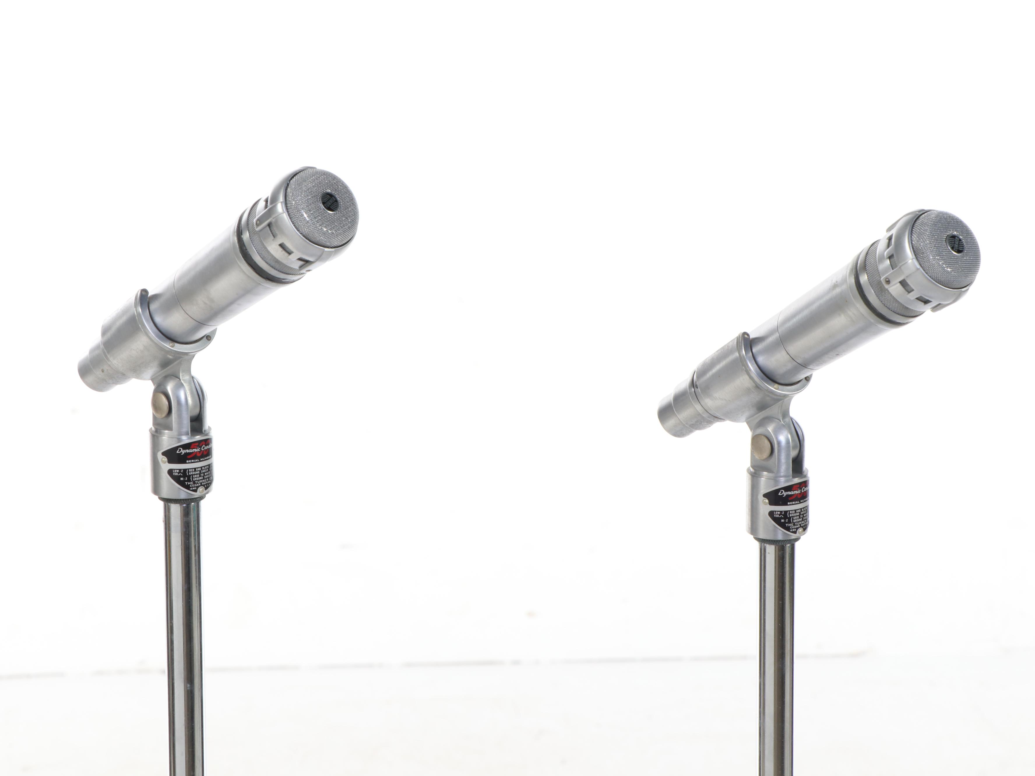 The Turner Co. Dynamic Cardioid 500 Microphones with Atlas Sound Stands