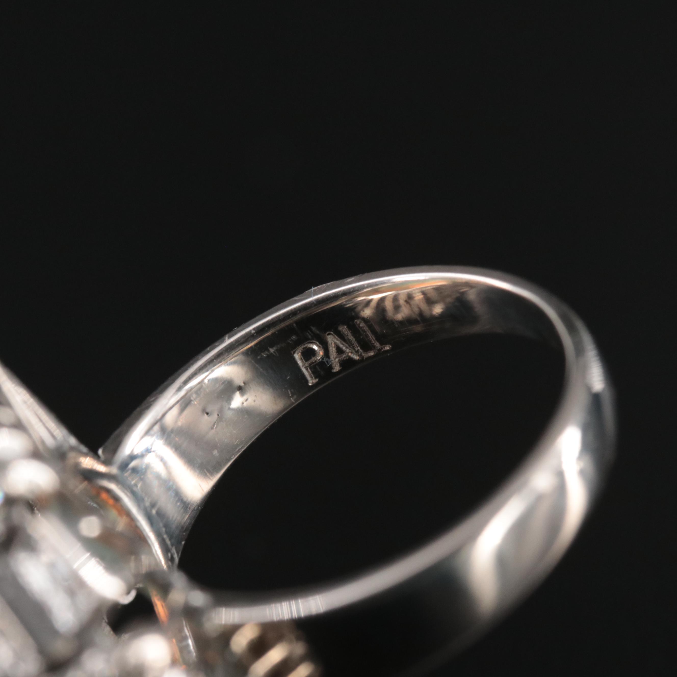 1940s Palladium 14.57 CT Opal and Diamond Ring