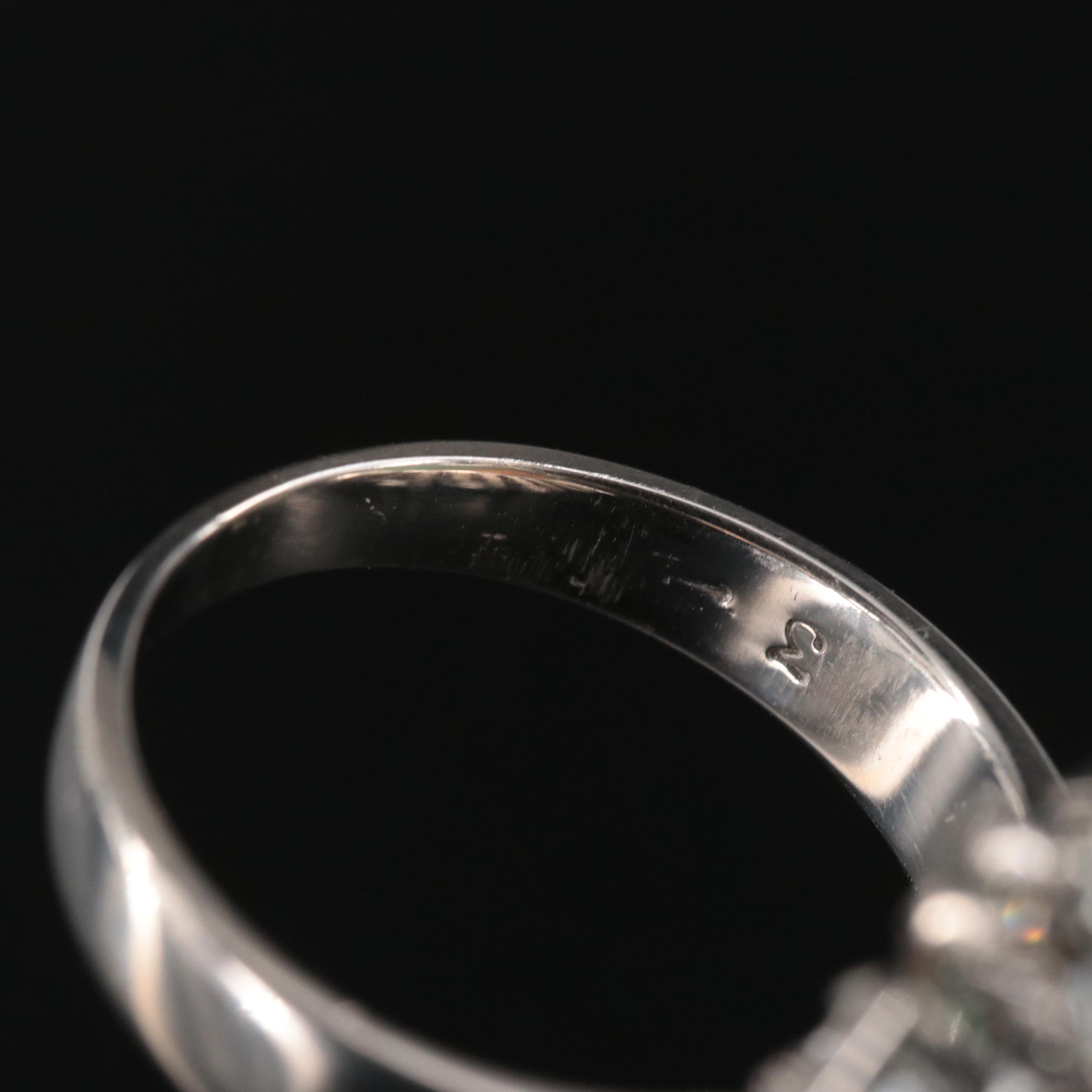 1940s Palladium 14.57 CT Opal and Diamond Ring