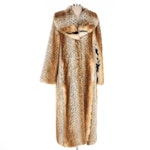 Pamela McCoy Faux Big Cat Fur Maxi Coat