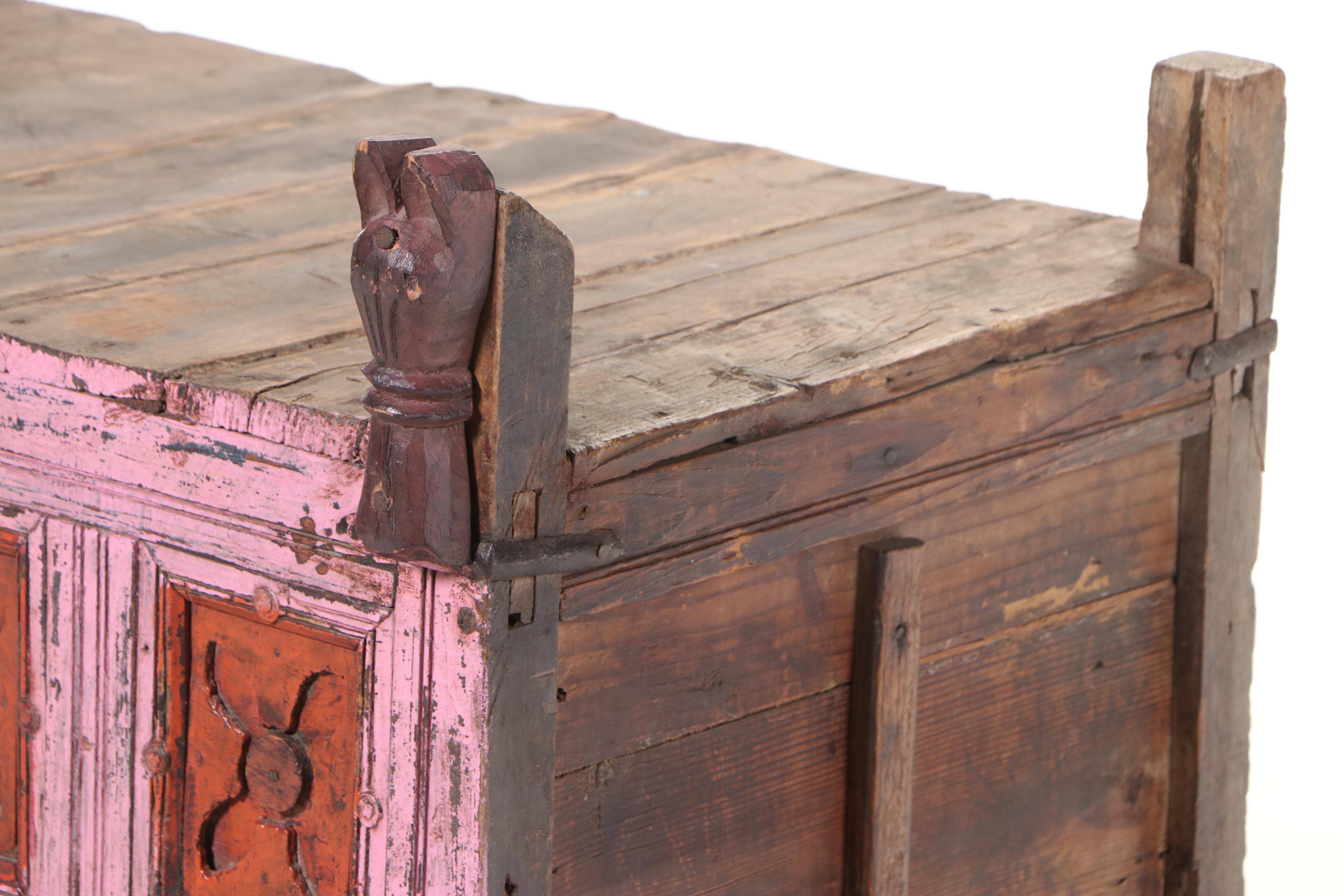 Indian Polychromed Hardwood and Pine Damchiya