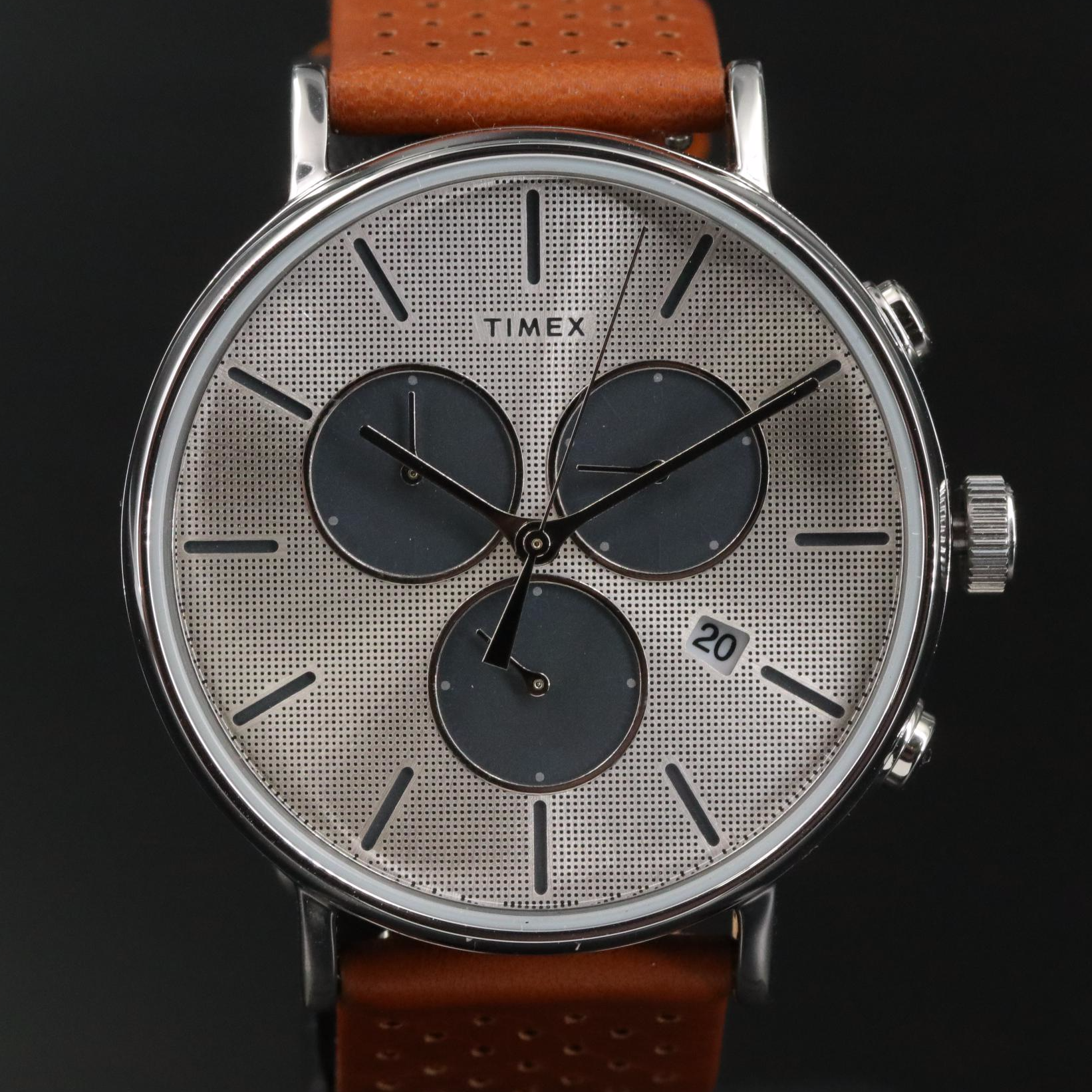 Timex Fairfield Supernova Chronograph Quartz Watch with Leather Strap