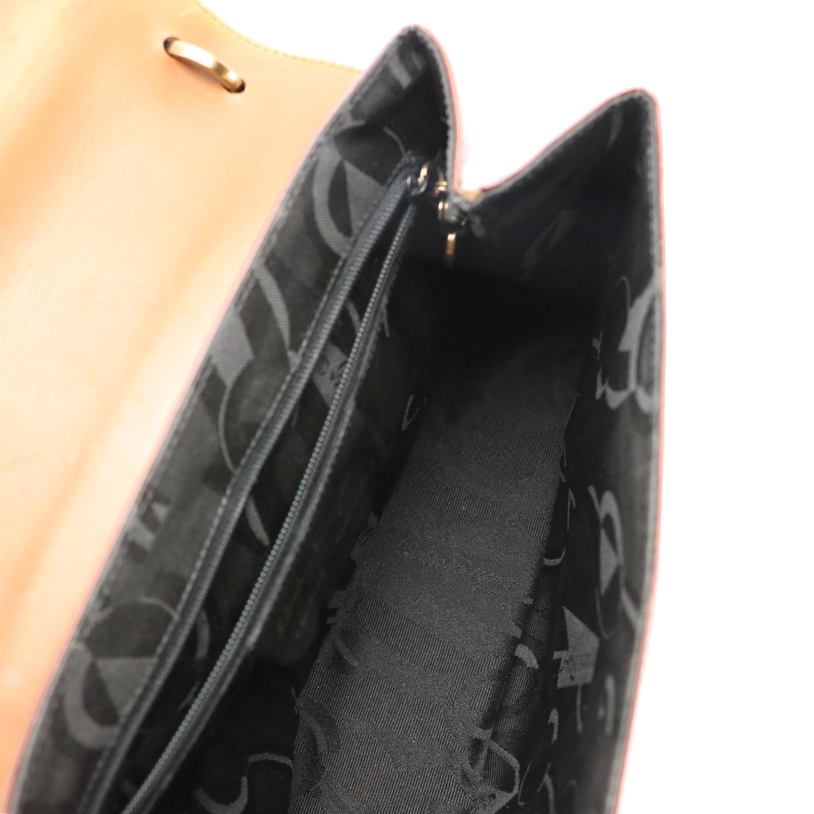 Salvatore Ferragamo Mahogany Brown Leather Front Flap Shoulder Bag