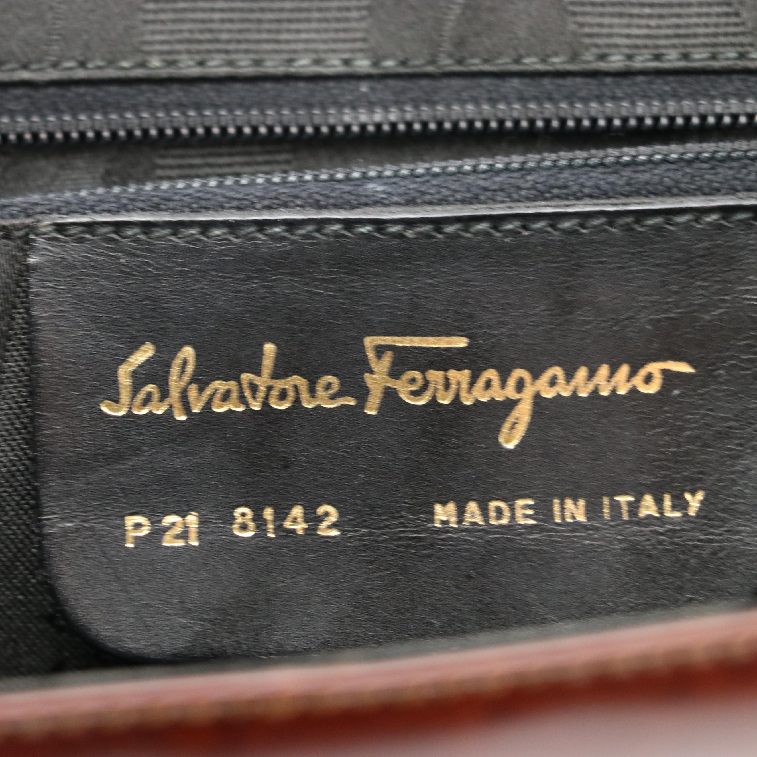 Salvatore Ferragamo Mahogany Brown Leather Front Flap Shoulder Bag