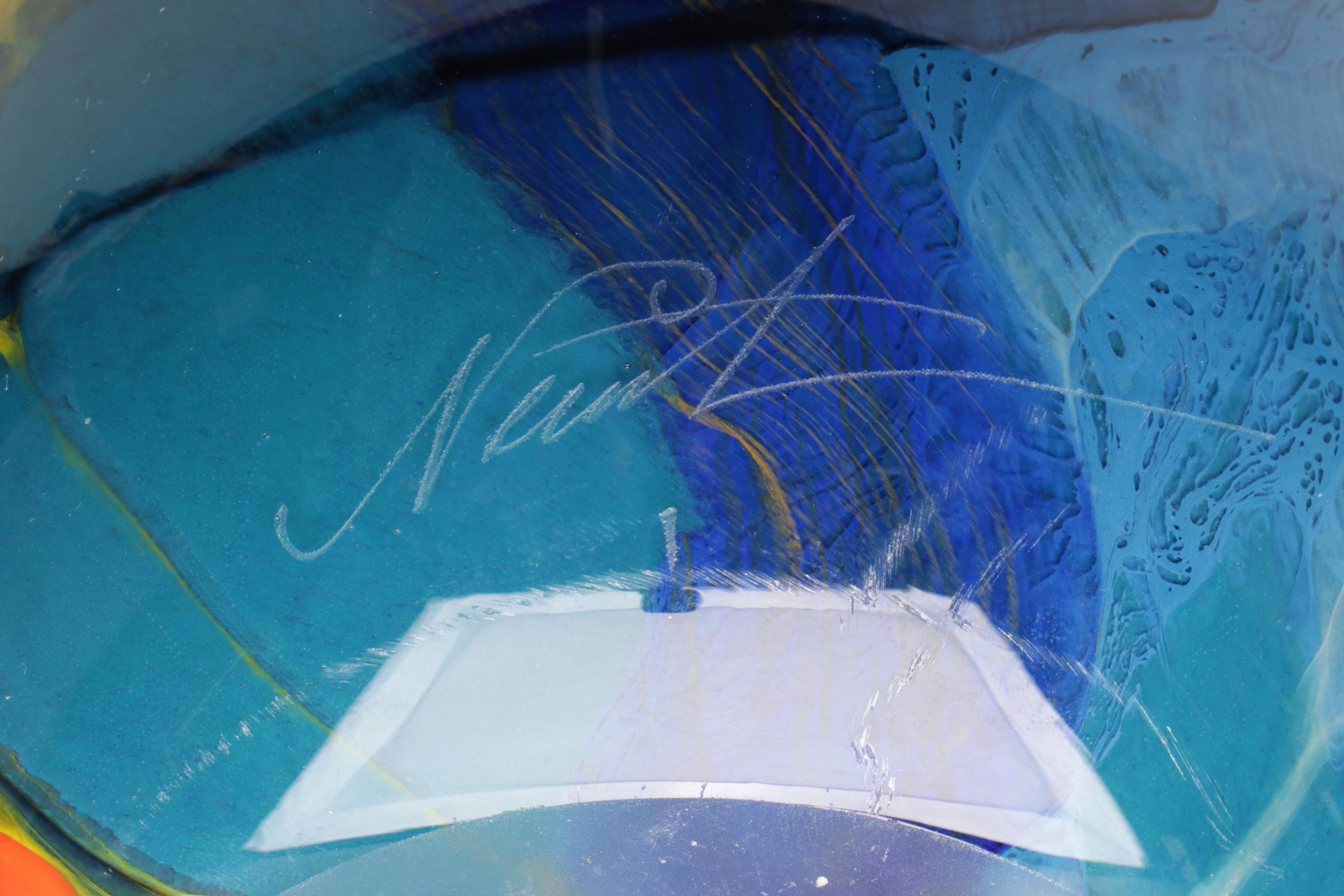 Ioan Nemtoi Abstract Pattern Art Glass Vase