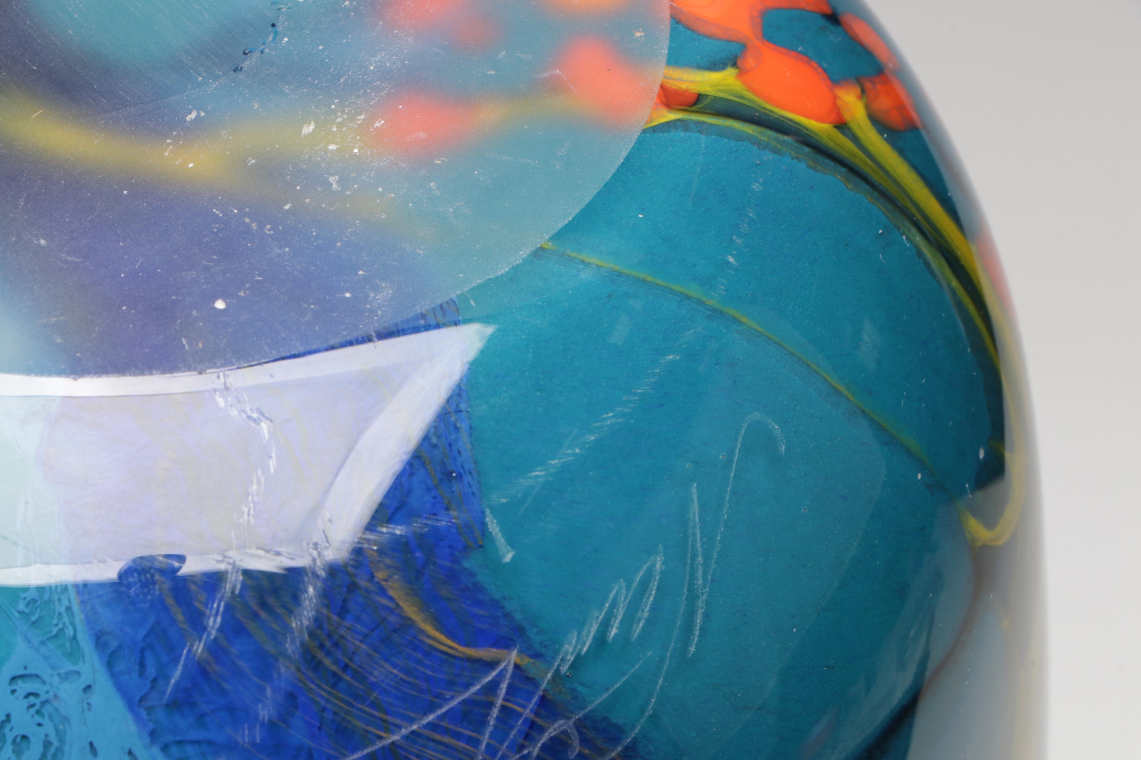 Ioan Nemtoi Abstract Pattern Art Glass Vase