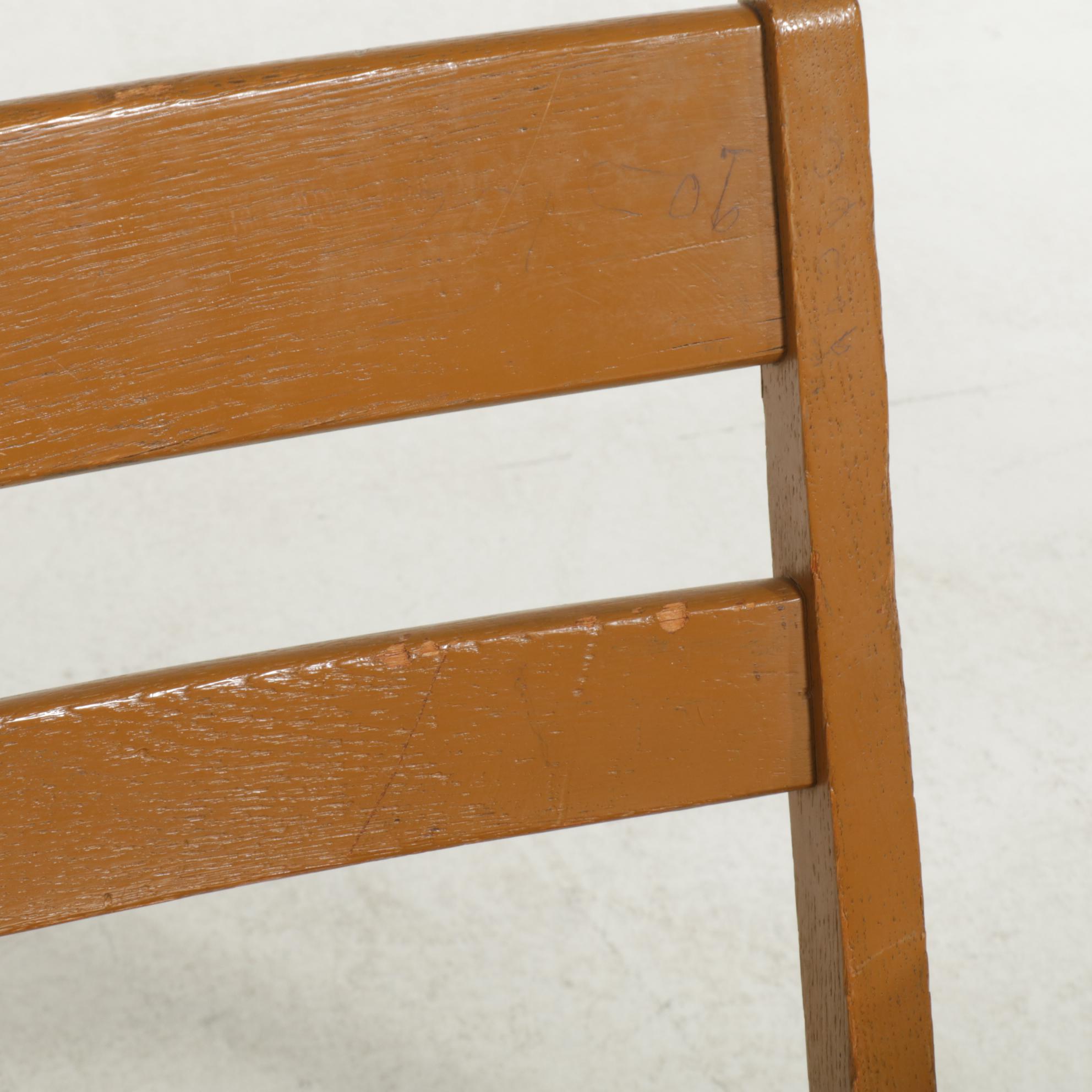 Two Oak Tablet-Arm School Chairs, Early to Mid 20th Century