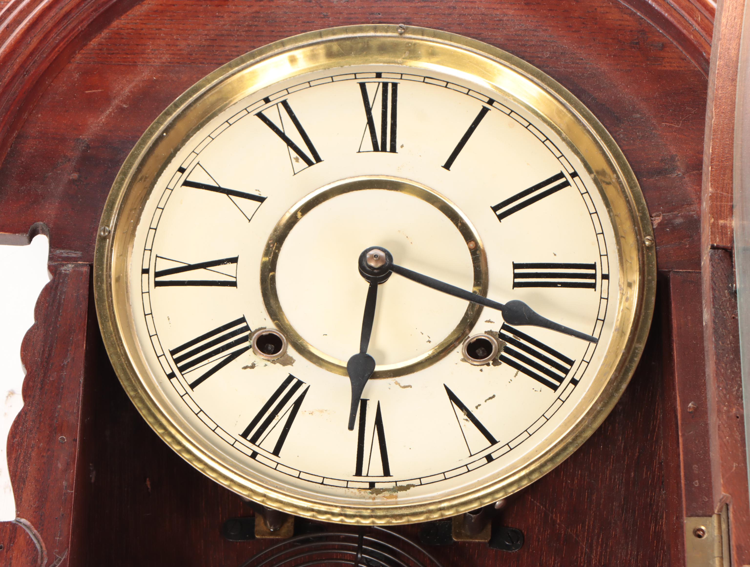 Eastlake Style Walnut Wall Clock