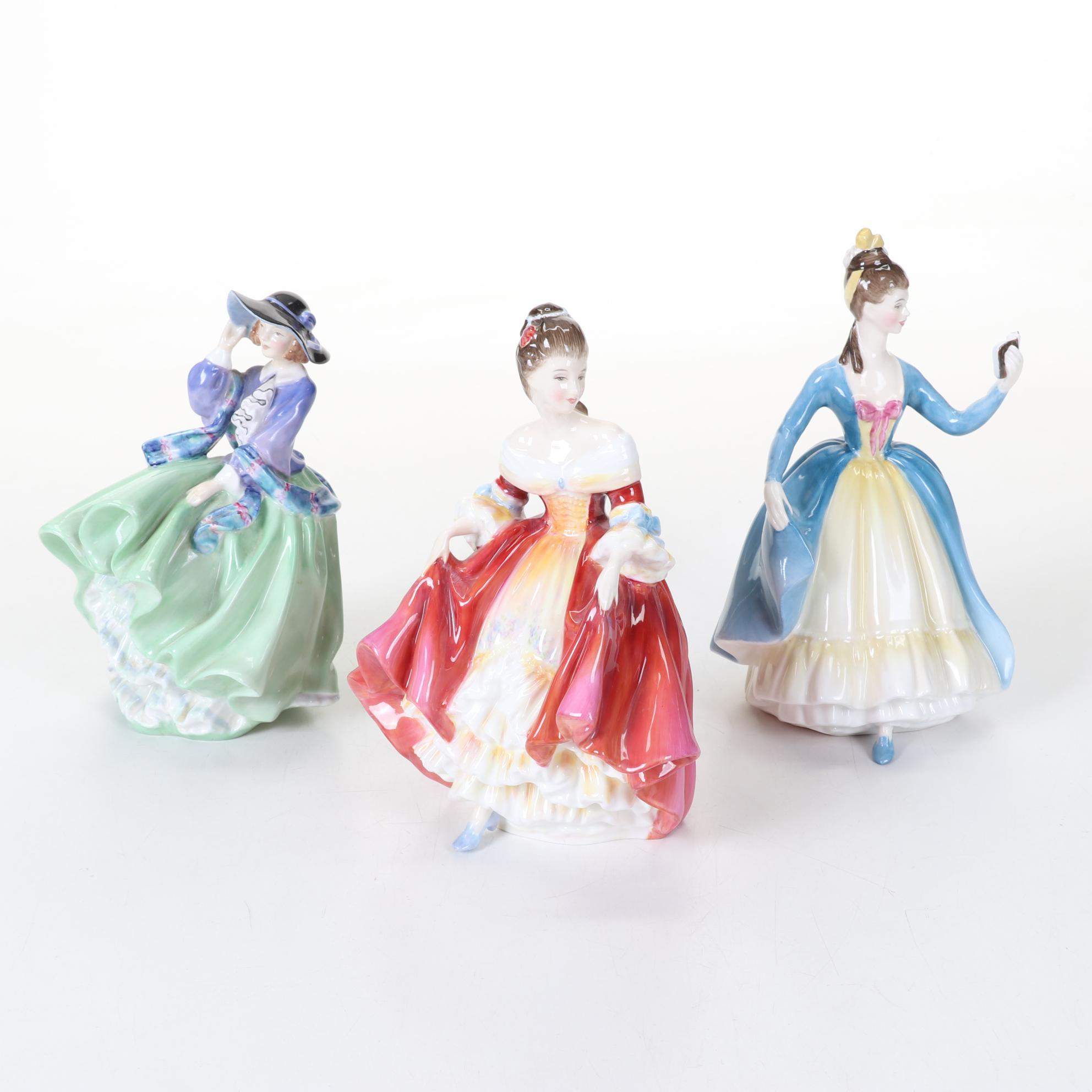 Royal Doulton "Southern Belle," "Top o' the Hill" and "Leading Lady" Figurines