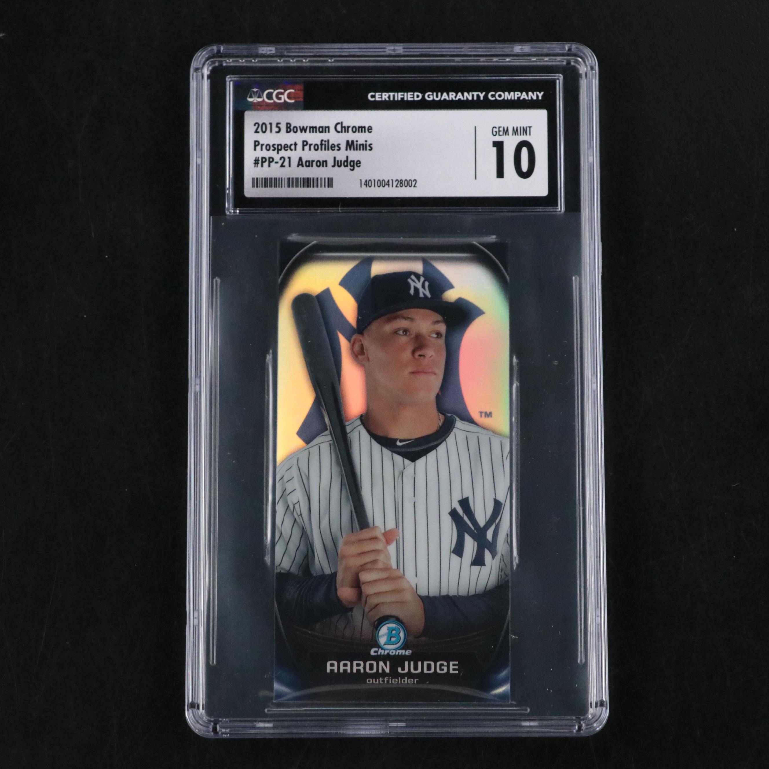 2015 Bowman Chrome Aaron Judge Proflies Minis Graded CGC 10 Baseball Card