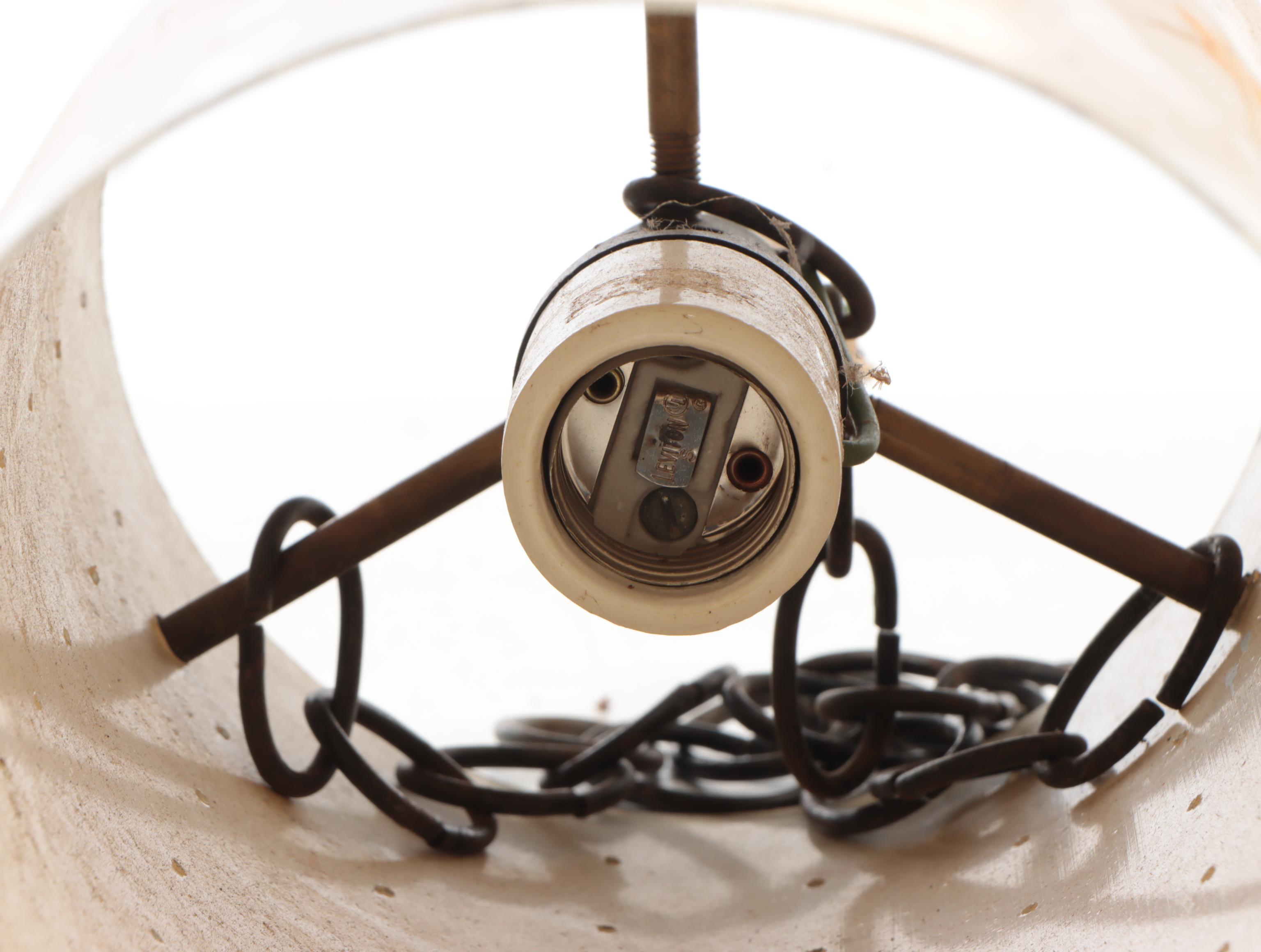 Brushed Brass Pierced Pendant Lamp, Contemporary Dove Table Lamp