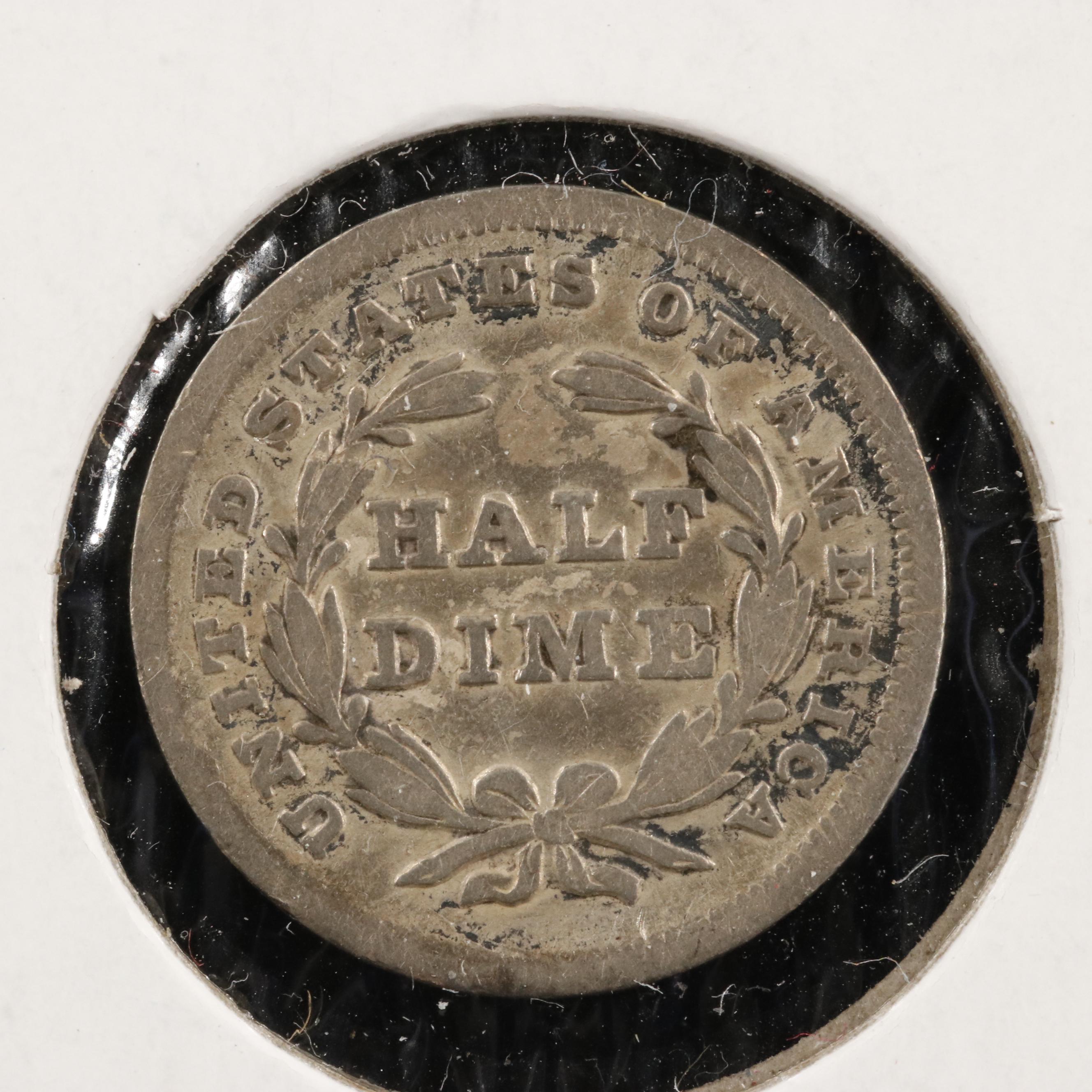 Collection of Thirty-Six Different U.S. Half Dimes Dated from 1829-1873