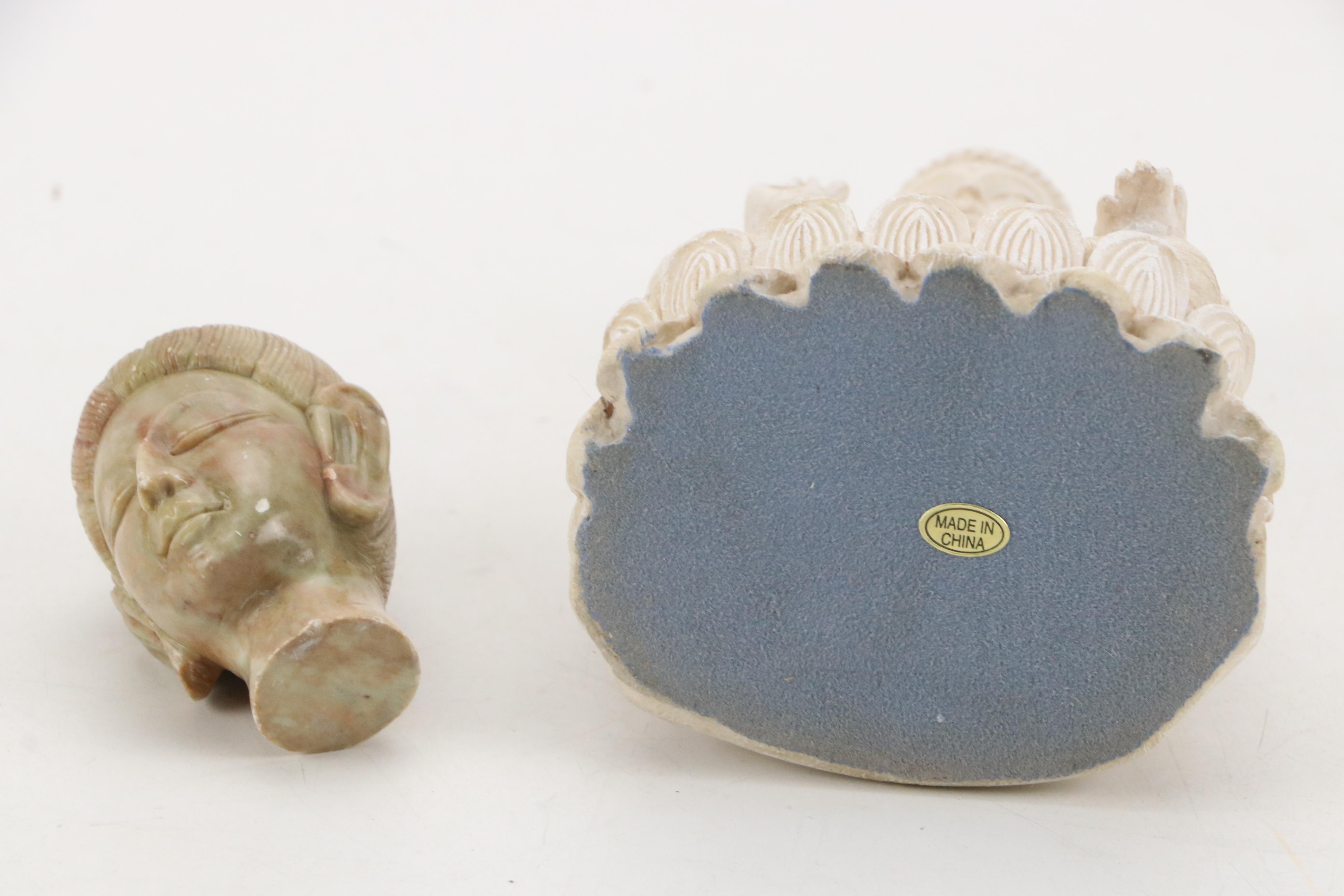 Hand-Carved Wood Buddha Statue with Ceramic and Resin Buddha Statues and More