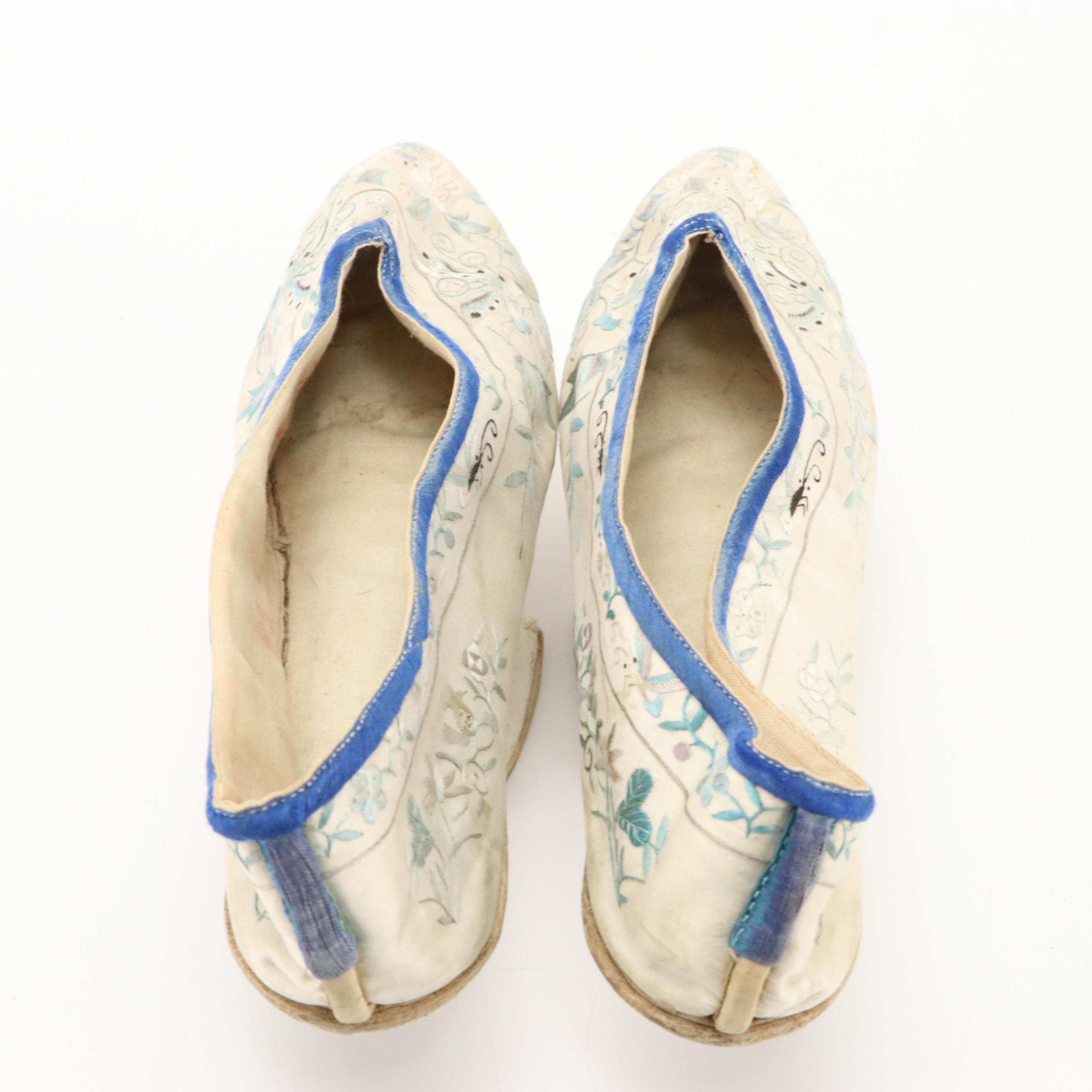 Chinese Xiuhuaxie Slipper Shoe and Reproduction Matixie Platform Shoes