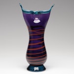 Young & Constantin Handblown Studio Art Glass Vase, Late 20th Century