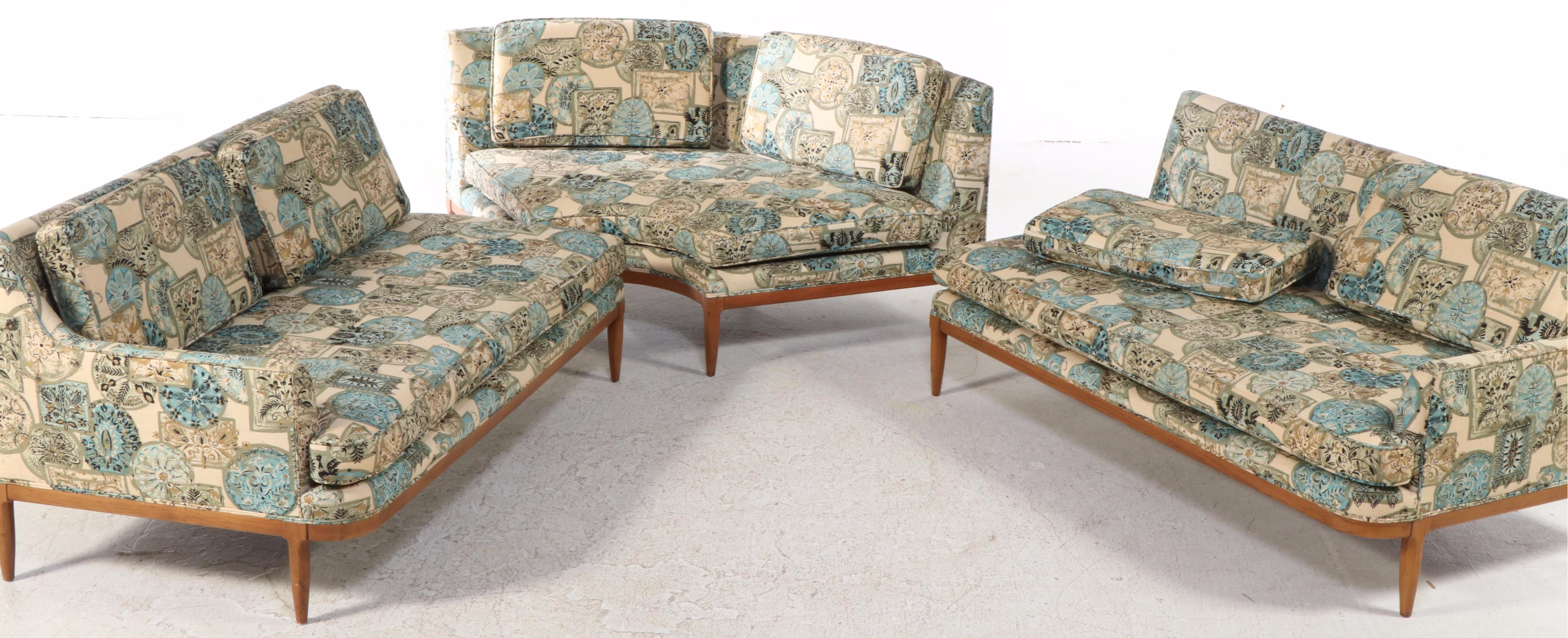 Sophisticate by Tomlinson  Mid Century Modern Style Upholstered Modular Sofa