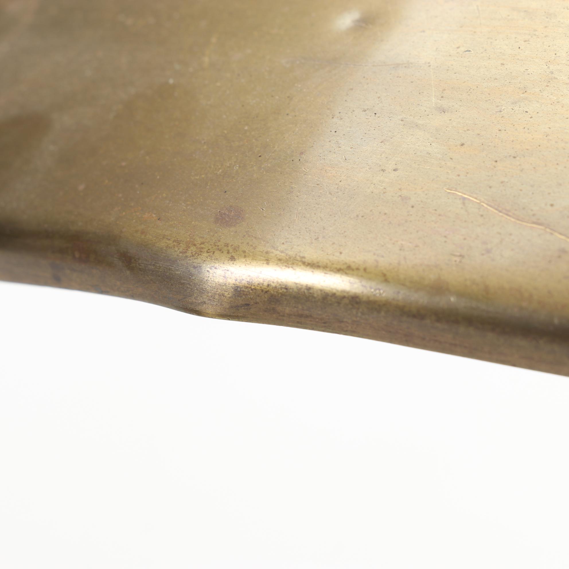 Modernist Metal Desk Lamp and Shade With Cast Metal Weighted Base