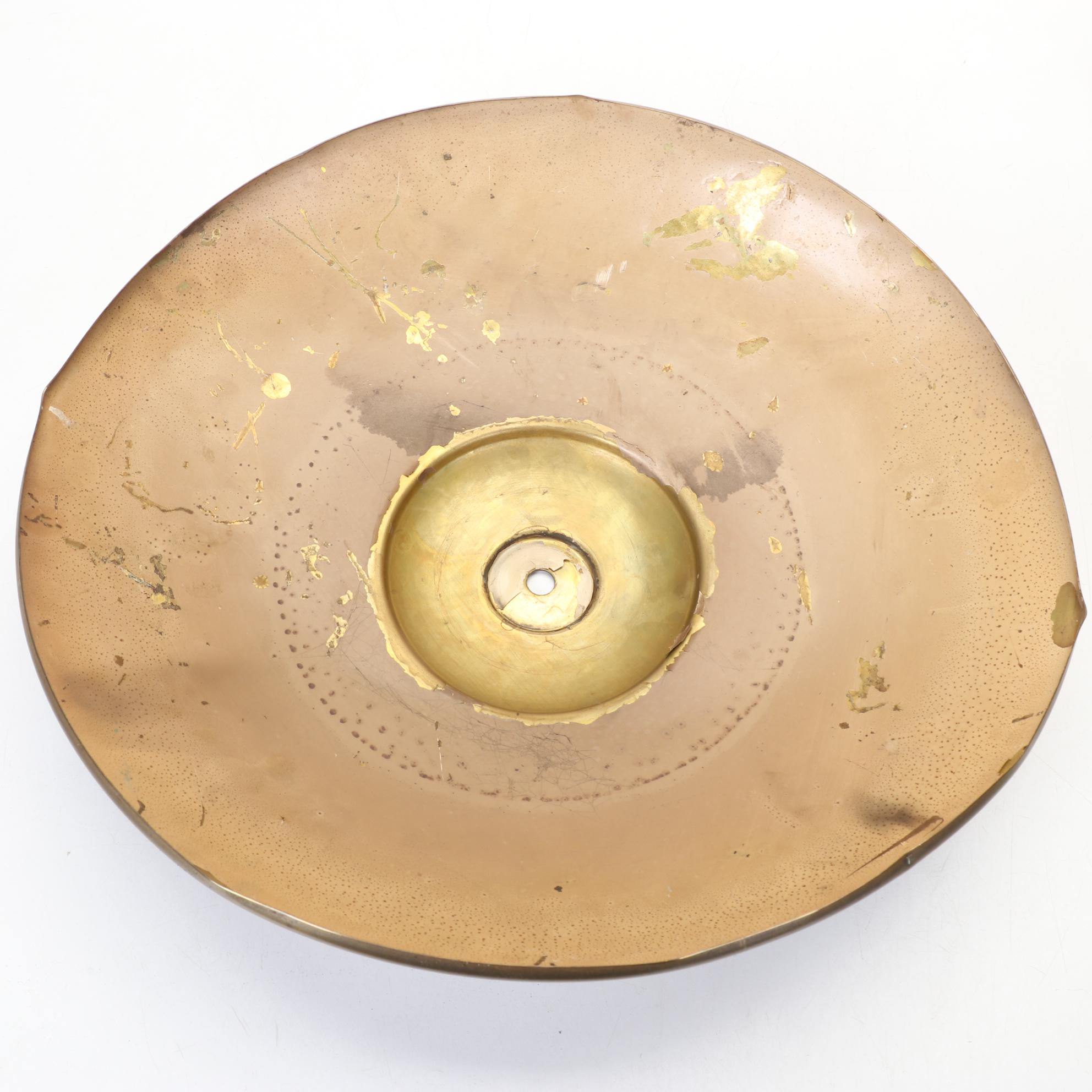 Modernist Metal Desk Lamp and Shade With Cast Metal Weighted Base