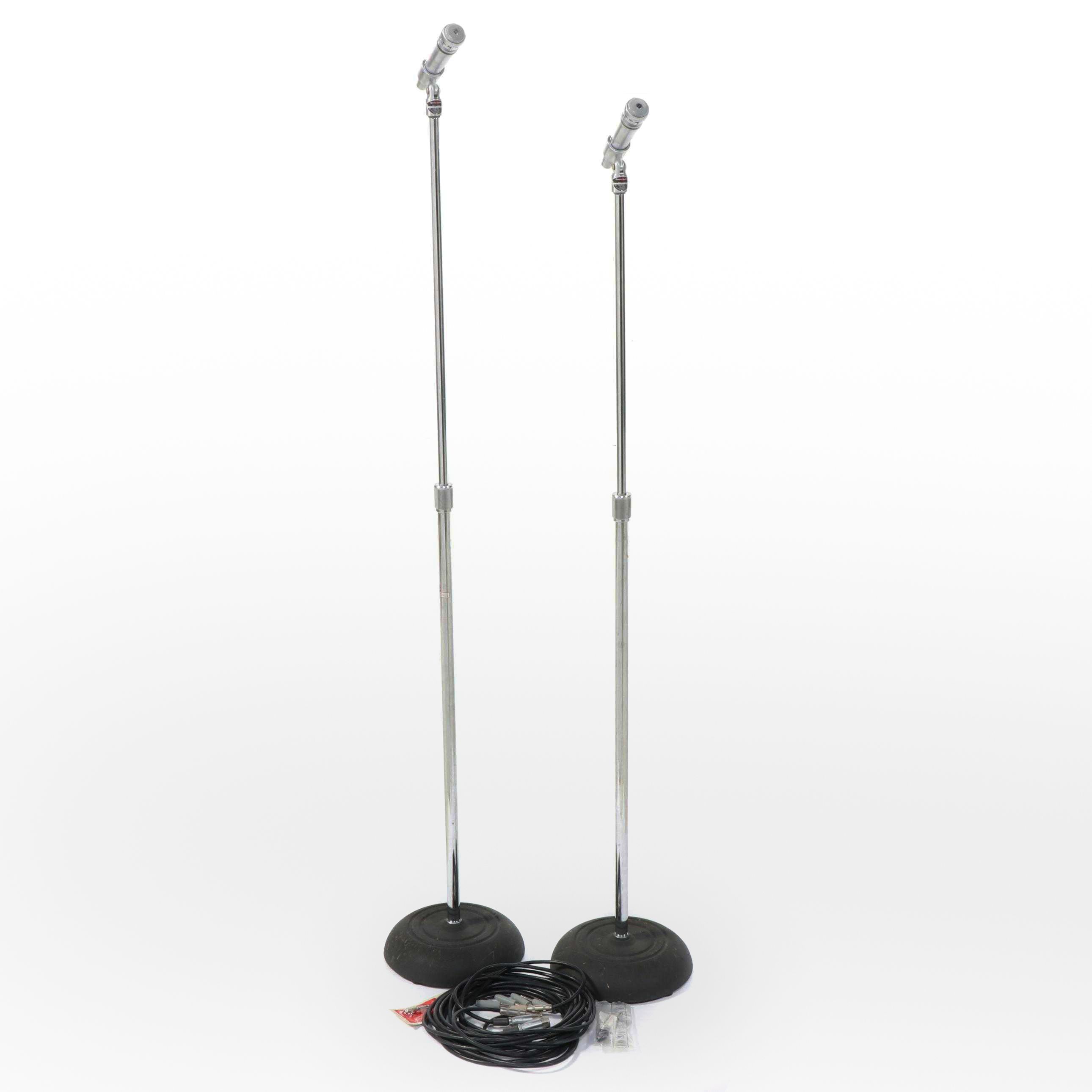 The Turner Co. Dynamic Cardioid 500 Microphones with Atlas Sound Stands