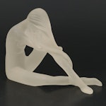 Mirage Deco Revival Frosted Lucite Female Nude Figure, Late 20th Century
