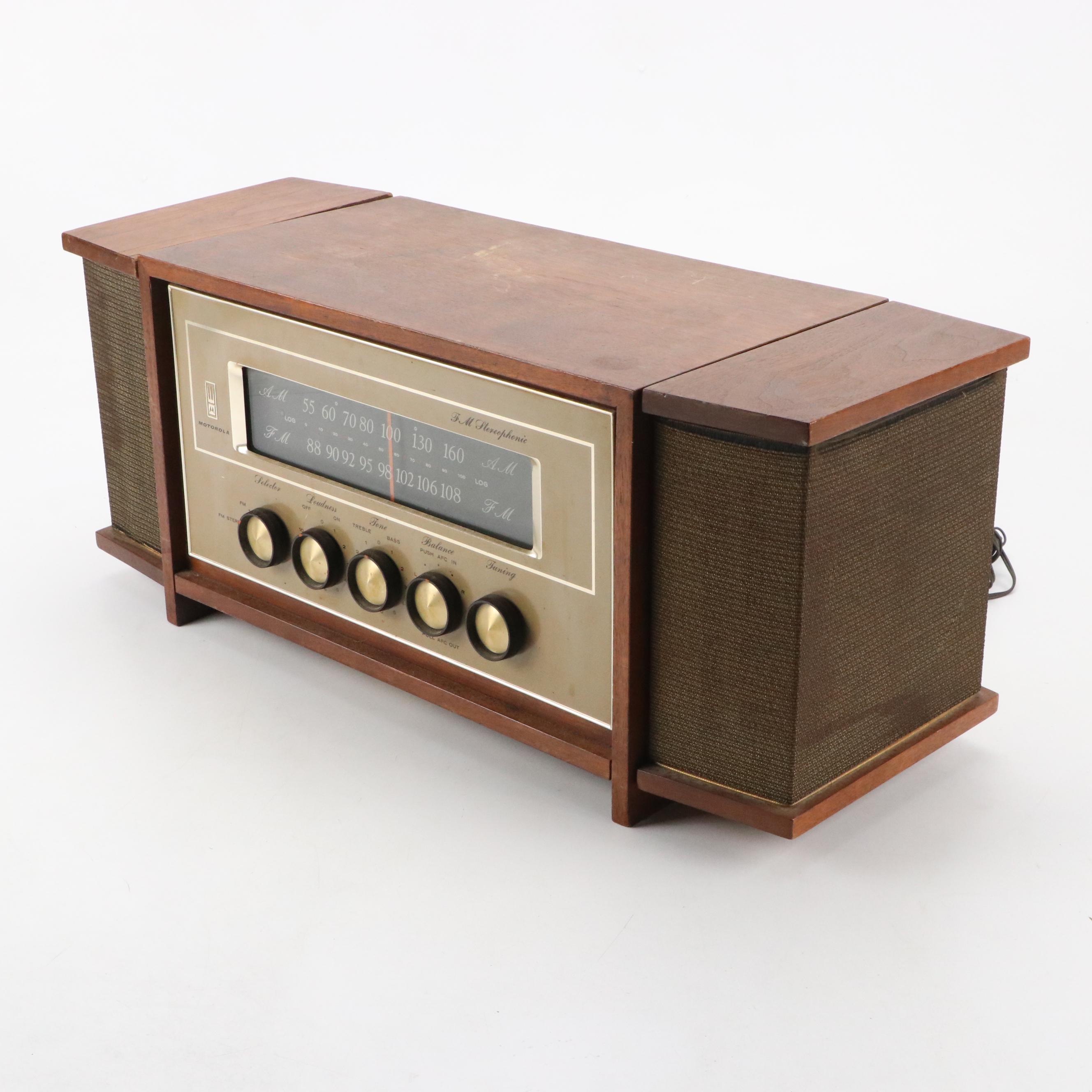 Motorola FM Stereophonic Radio B100W with Detachable Speakers, Mid-20th C.