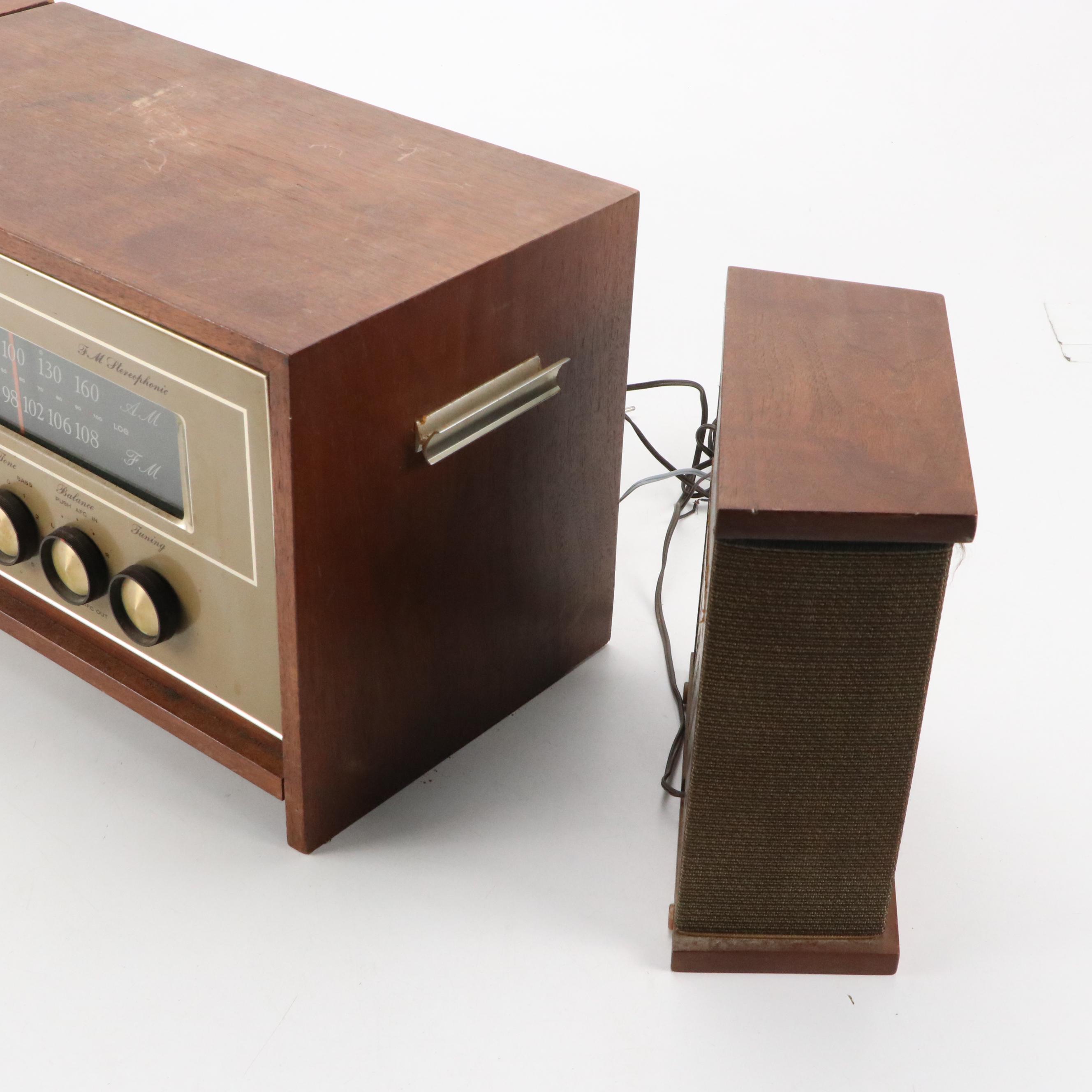 Motorola FM Stereophonic Radio B100W with Detachable Speakers, Mid-20th C.